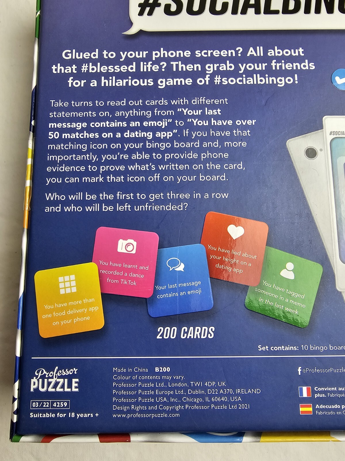 Professor Puzzle Social Bingo | The Original Social Media Bingo Game New