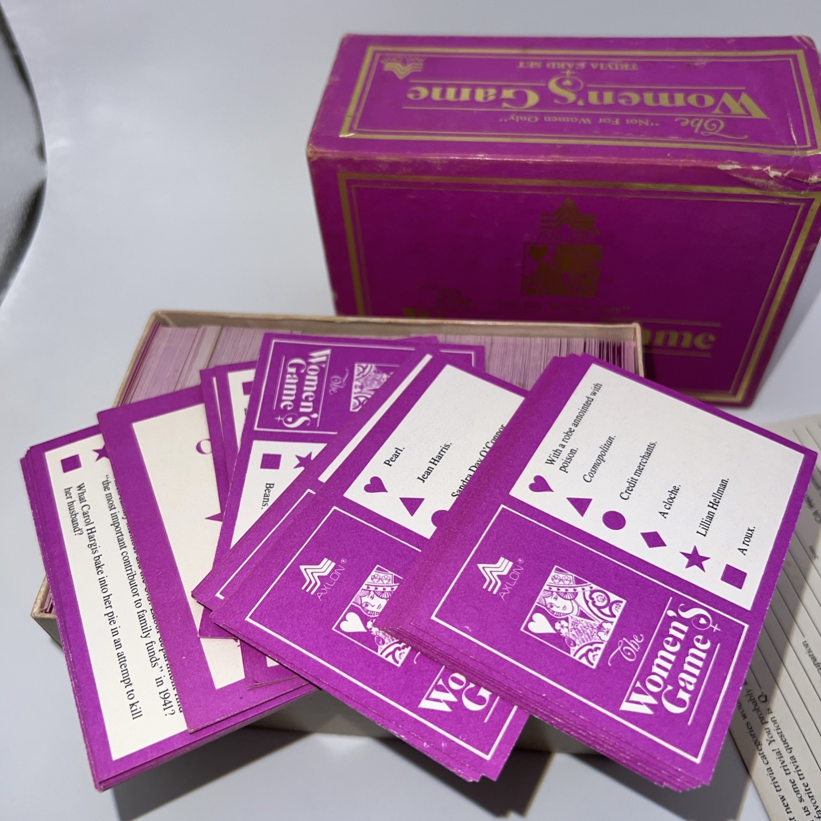 Women’s trivia card set AXLON~The “Not for Women Only” game w/inst VTG 1984