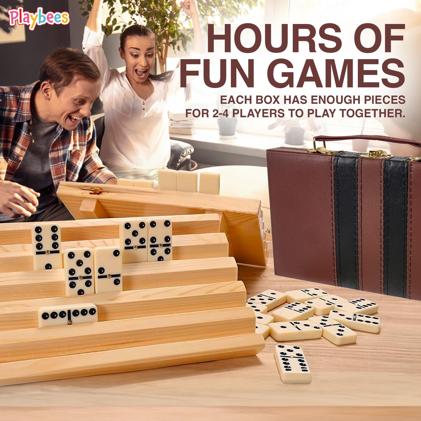 Dominos Set for Adults and Kids Large Jumbo Double Six Dominoes Set with Spin…