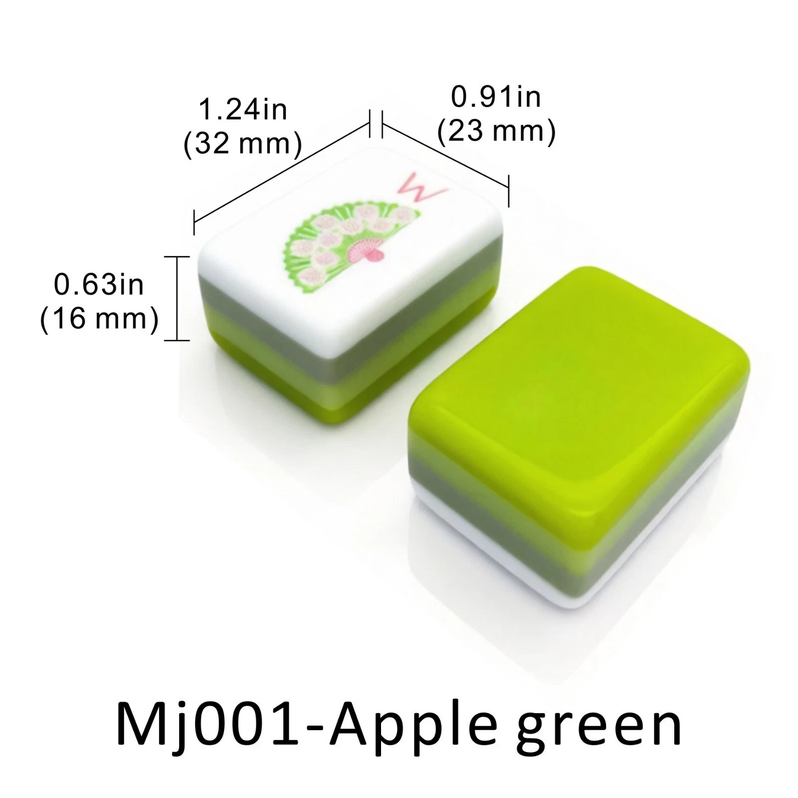 NEW! Vibrant Layered Mahjong Tiles – Full American Set 160Tiles – apple green