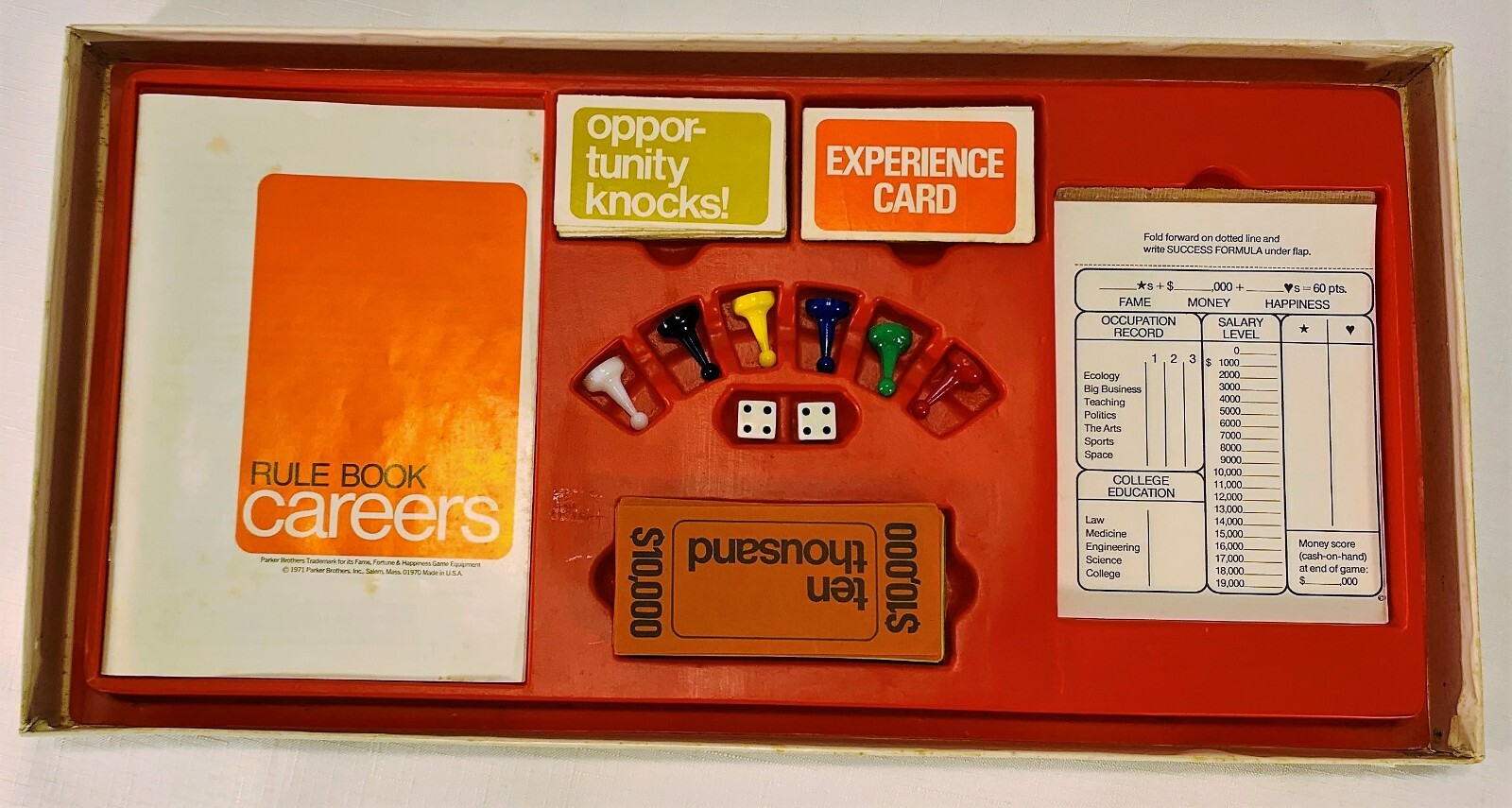 1971 Careers Board Game by Parker Brothers Complete in Great Condition FREE SHIP