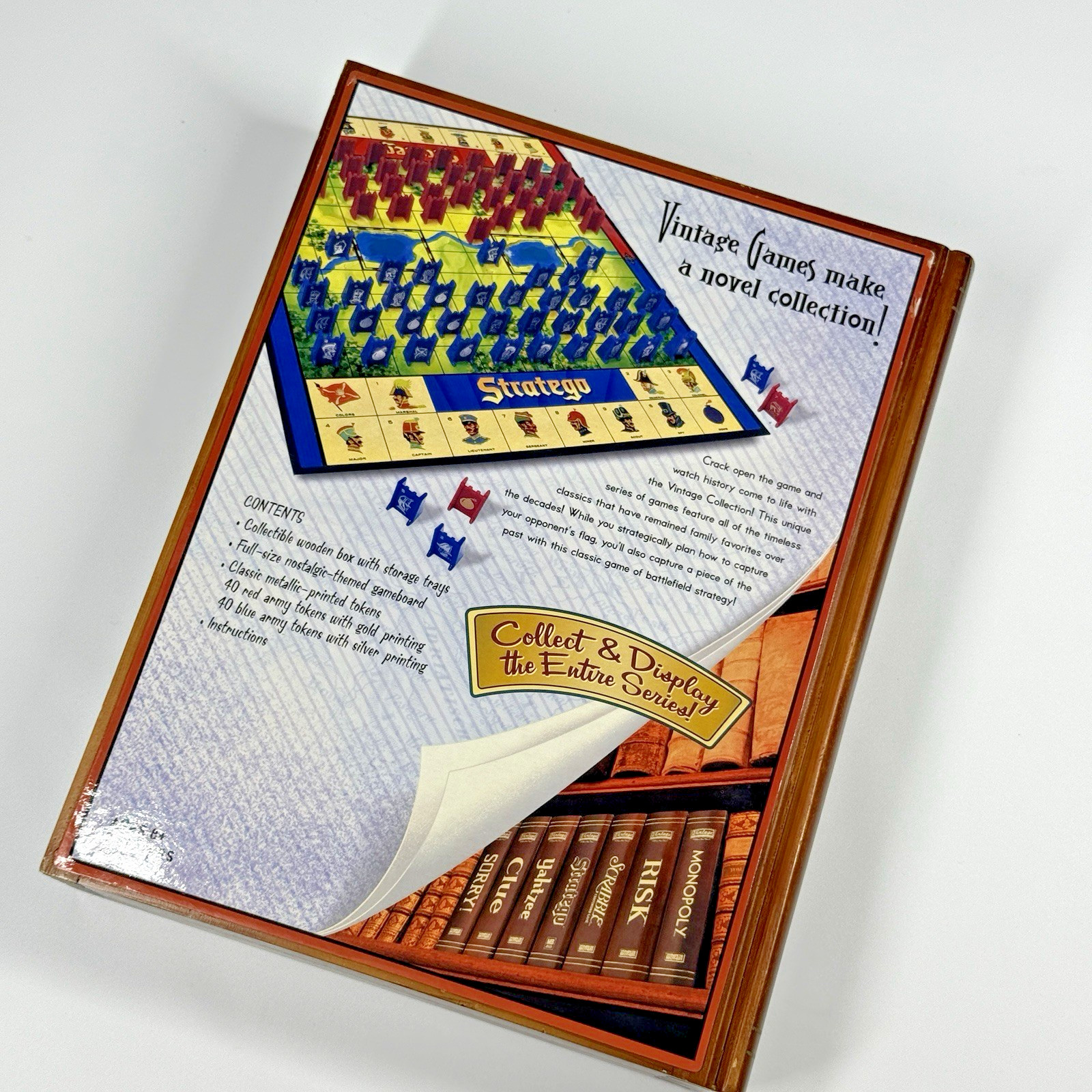 Stratego Vintage Collection Bookshelf Edition Wooden Box Complete MB 42752 VTG
