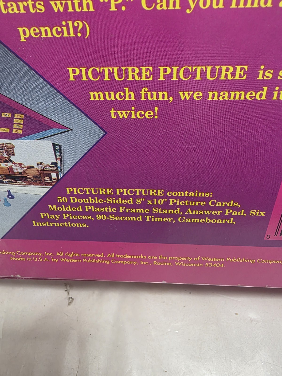 1992 Western Publishing/Golden”Picture Picture” Multi Player Board Game/Complete