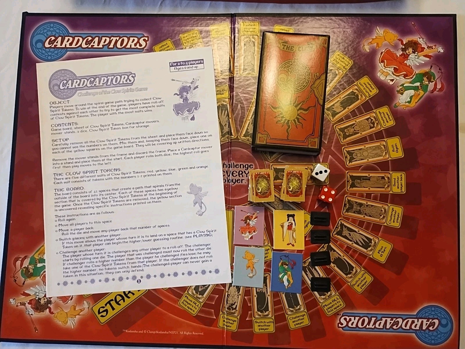 2001 Cardcaptors: Challenge of the Clow Spirits Anime Sakora Board Game COMPLETE