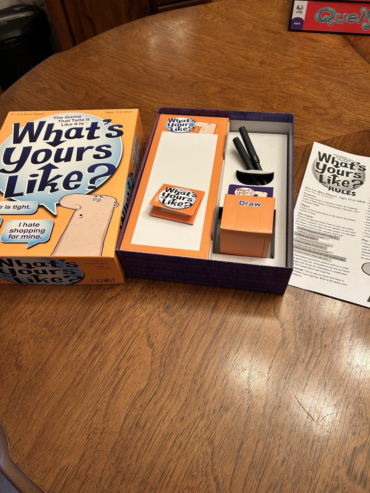 WHAT’S YOURS LIKE? Family party game Opened never used