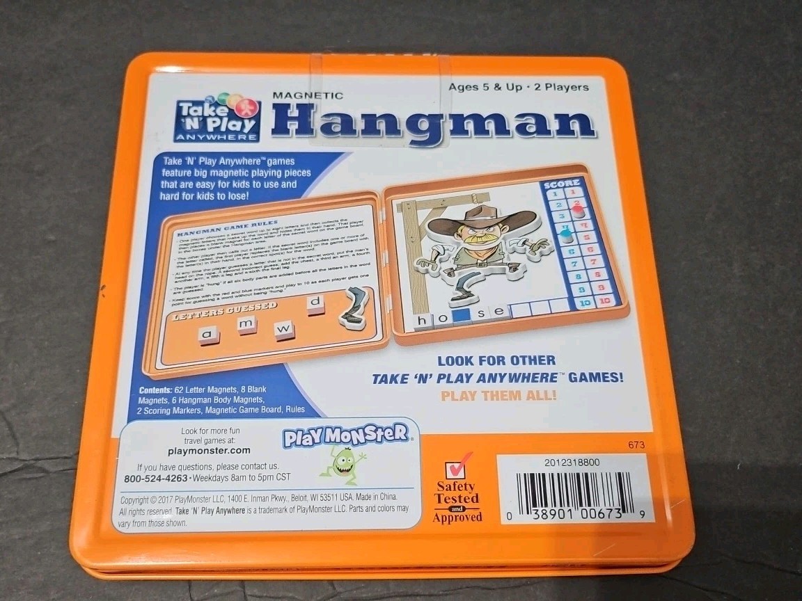Take N Play Anywhere Board Game Hangman New Opened Box