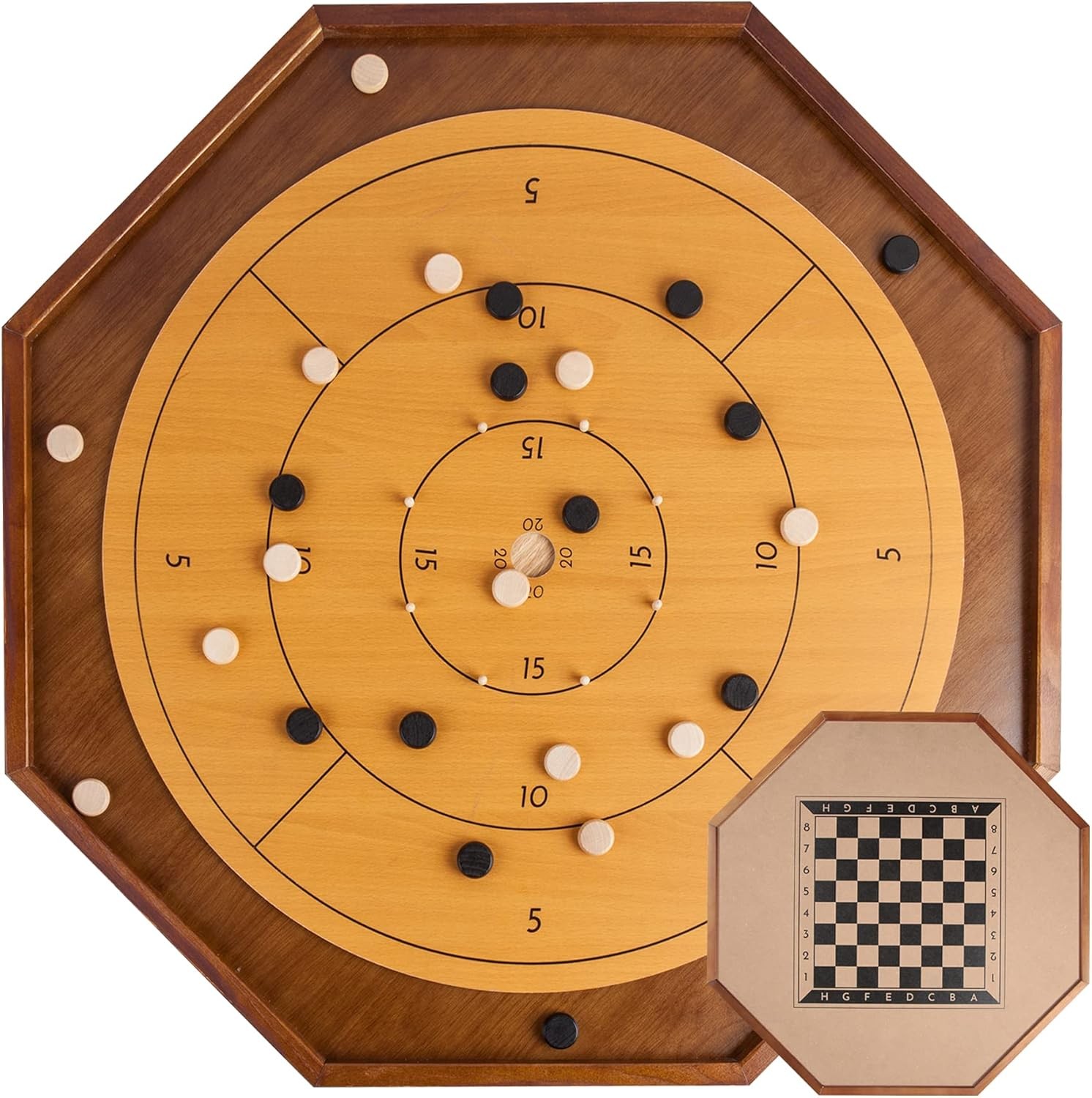 Crokinole Board Game 30 Inch Checkers