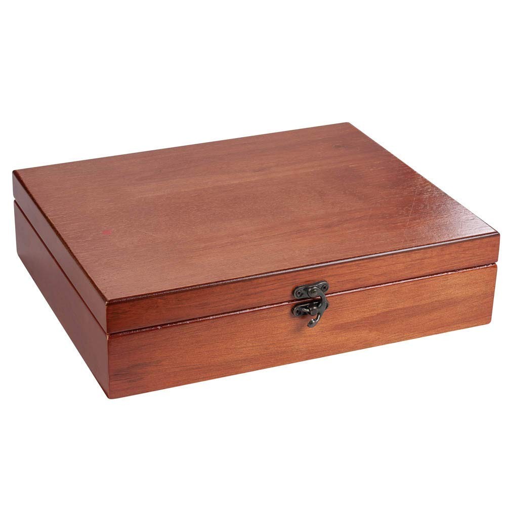 WE Games Board Game with Dice, 12 Numbers, in Cherry Stain Wood Box with Lid