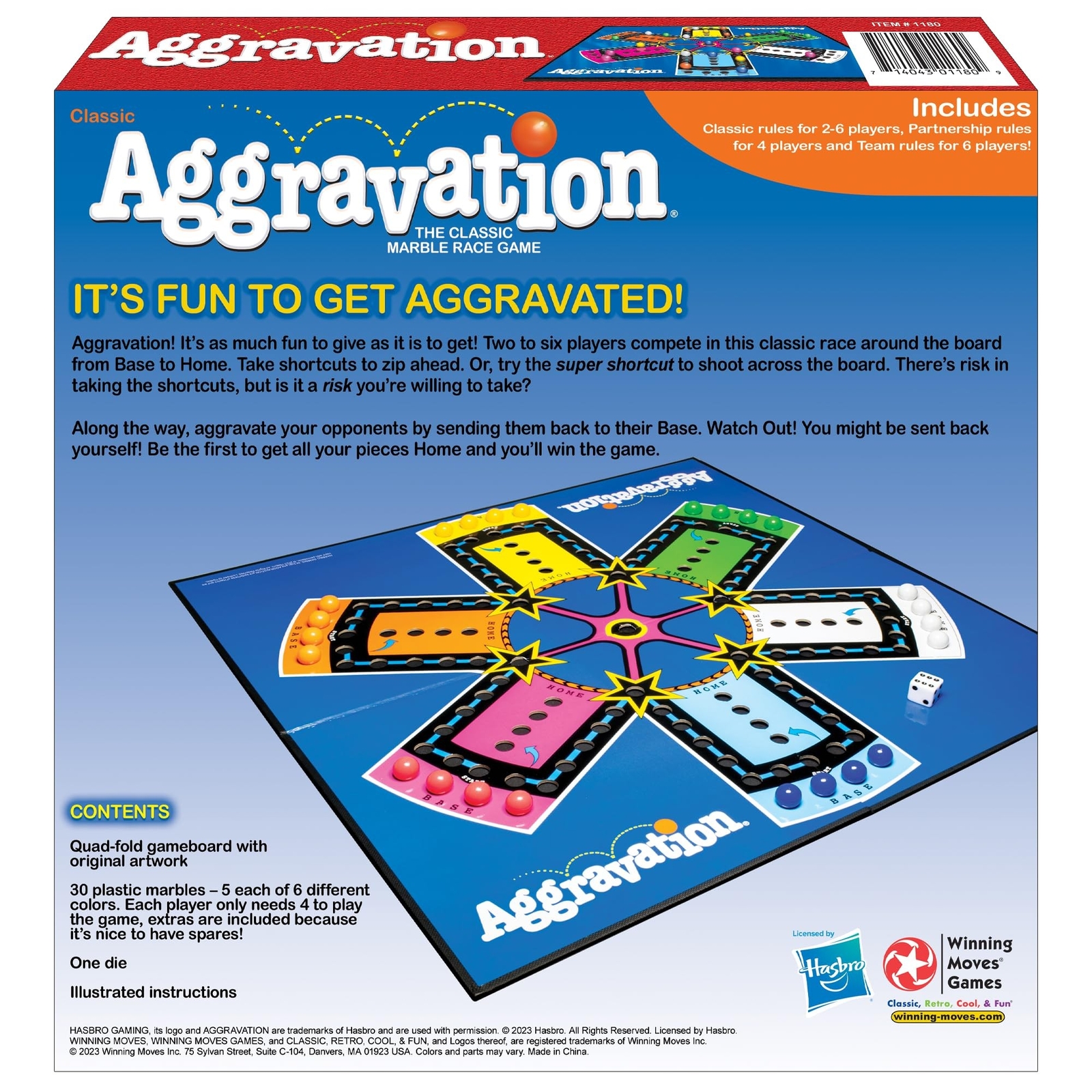 Aggravation with Retro Artwork by Winning Moves Games USA, The Classic Marble…