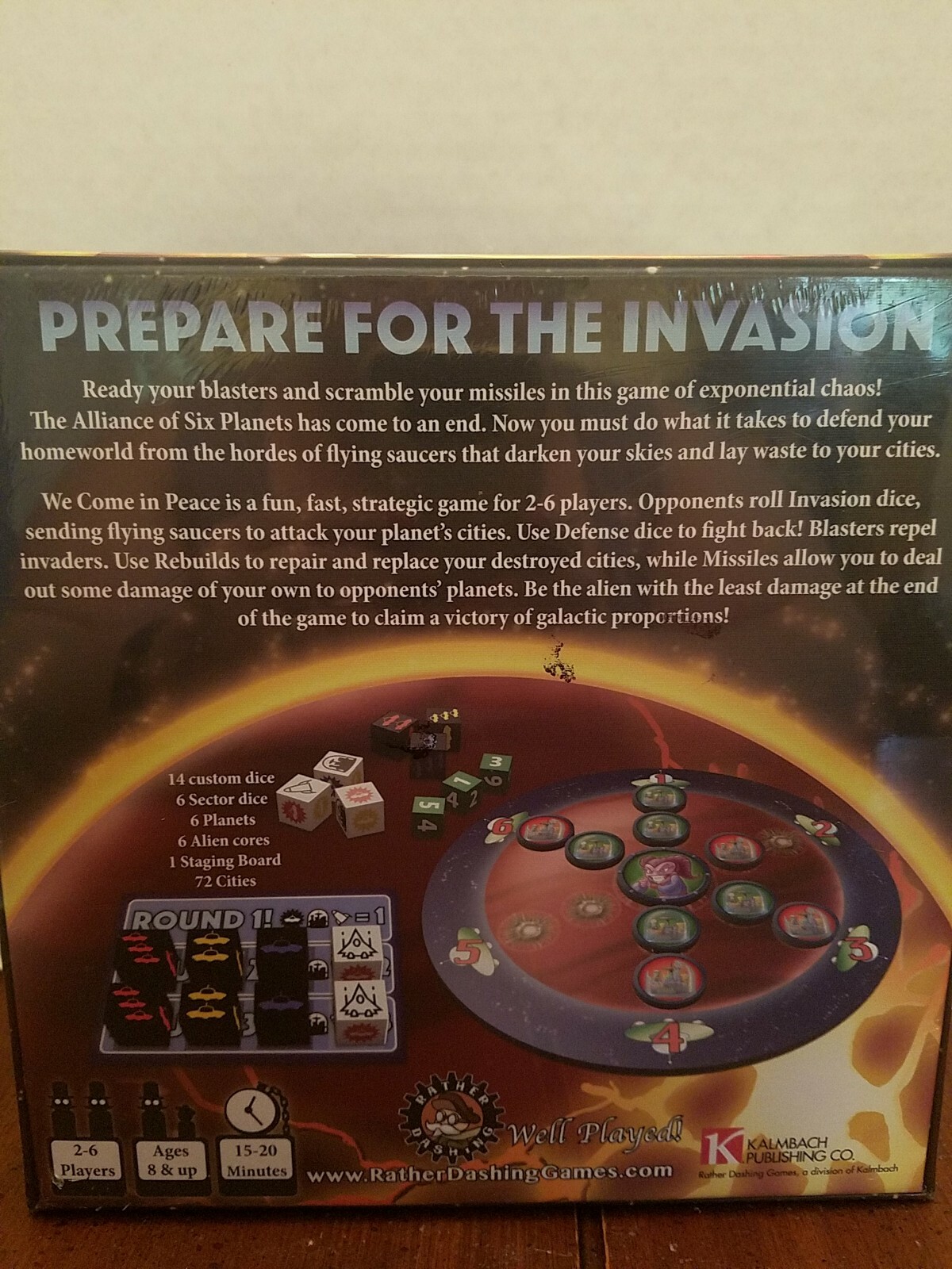 NEW WE COME IN PEACE INVASION OF THE ALIENS STRATEGIC GAME FOR 2-6 PLAYERS