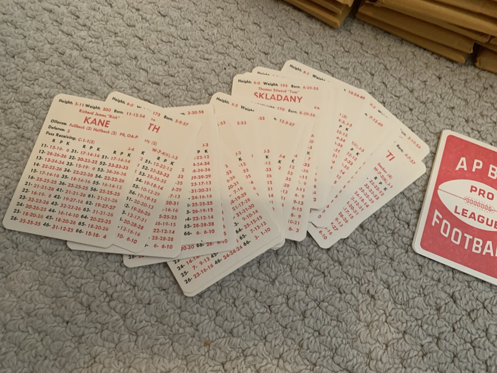 1980 APBA PRO FOOTBALL Season Set With All Player Cards And Extra Players. Great