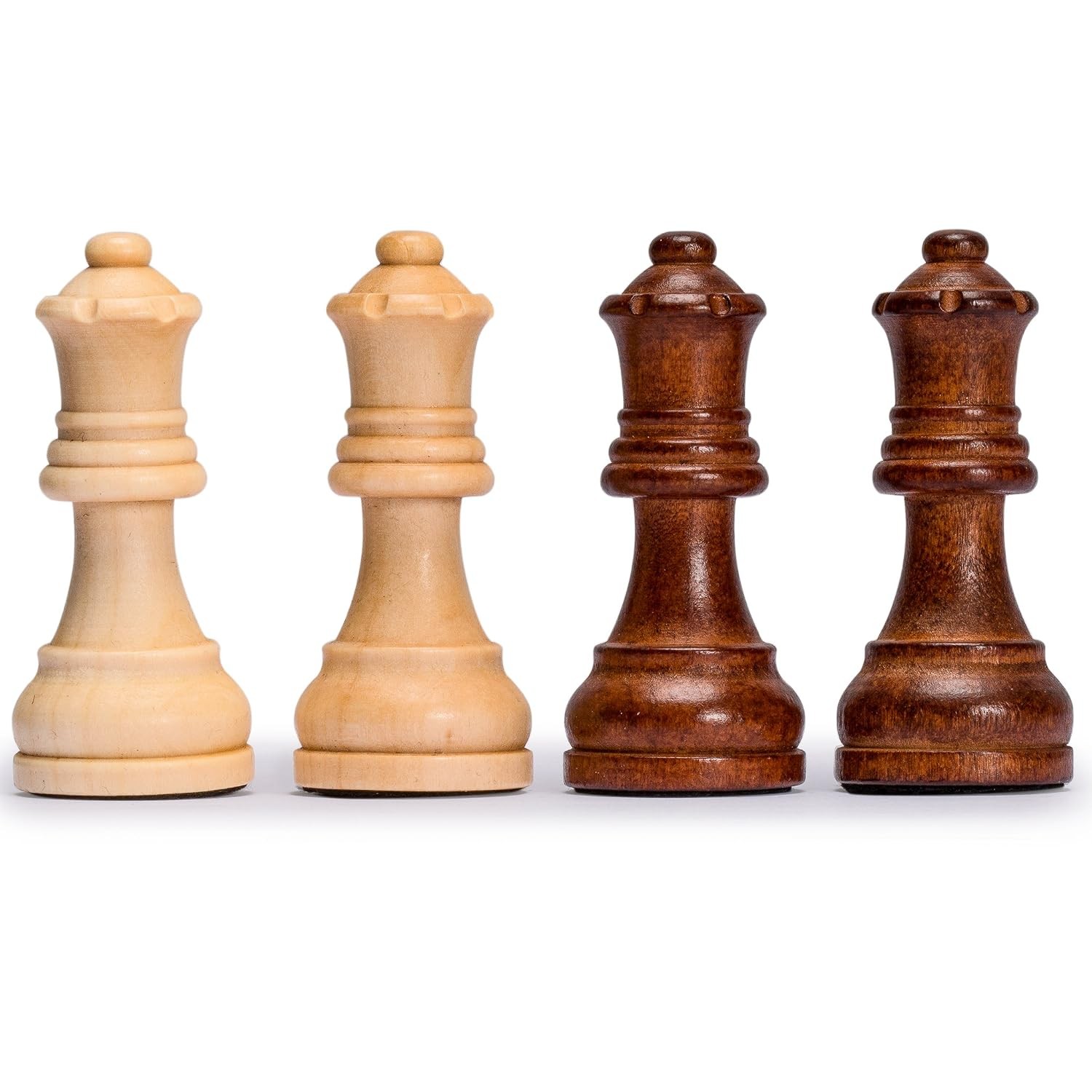 Staunton Tournament Chessmen with Extra Queens and Wooden Box 3-inch King