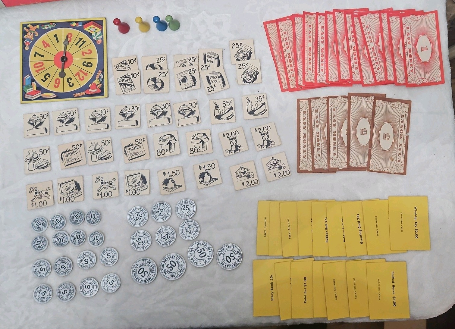 Vtg 1950s Milton Bradley Pop Up Store Board Game W/ 3 D Board