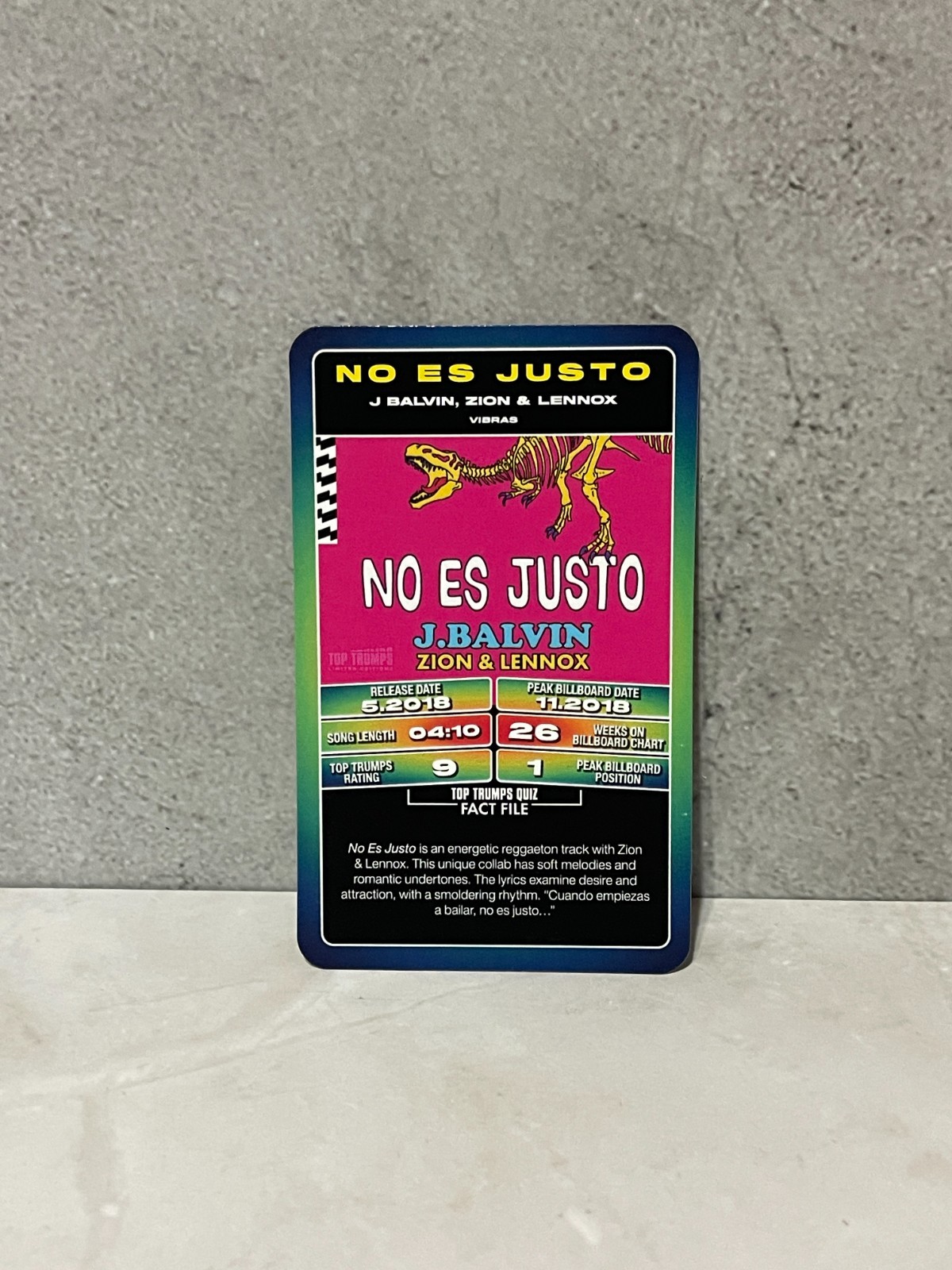 J Balvin Monopoly – Replacement Top Trumps card (new)