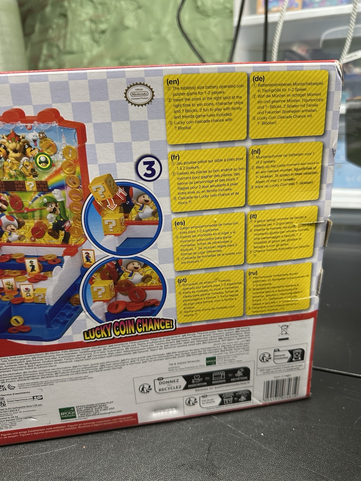 Epoch Everlasting Play Super Mario Lucky Coin Arcade Tabletop Strategy Game S…