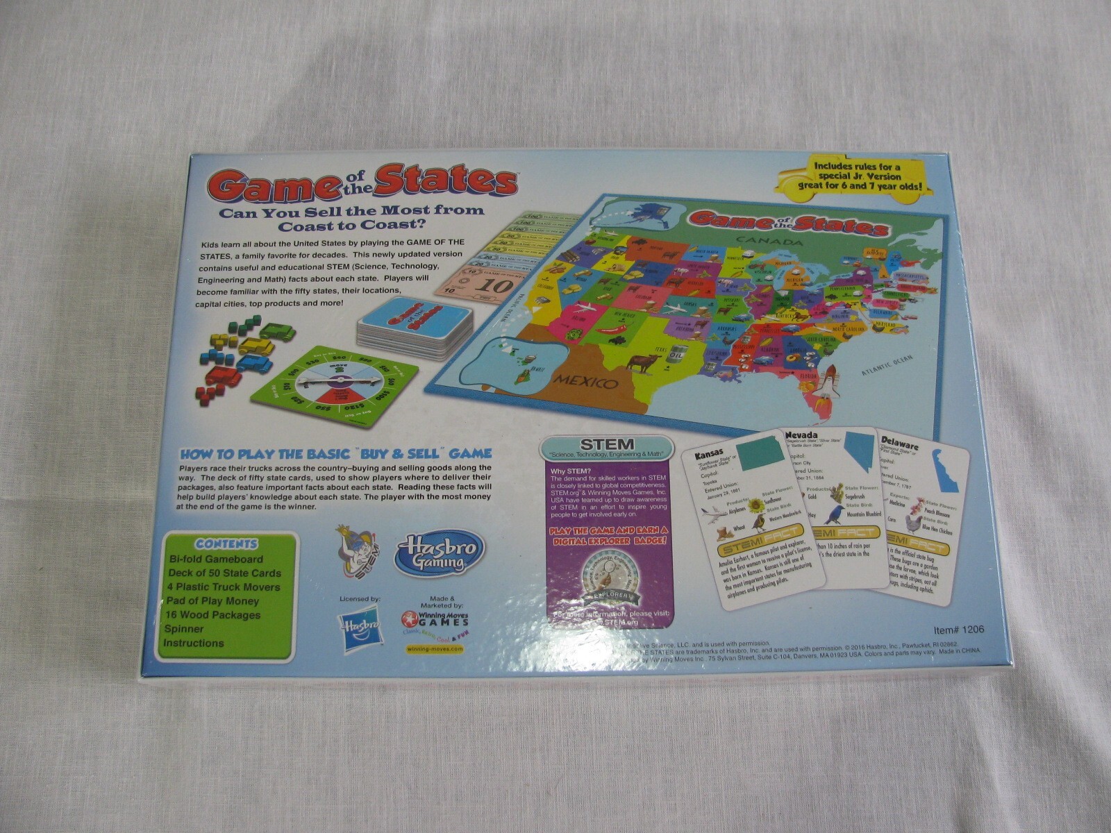 NEW Hasbro Game of the States 1206, 2016, STEM Approved r