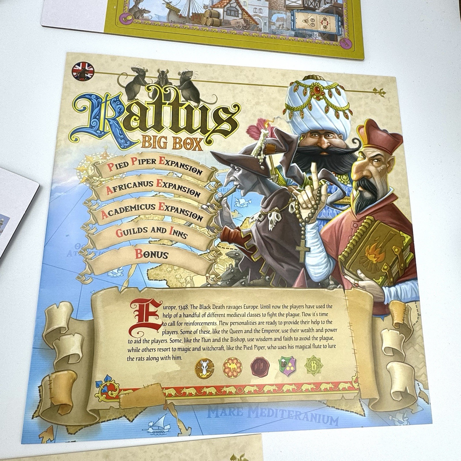 Rattus Big Box Board Game Z-Man Games – Mostly Unpunched/Sealed – 100% Complete
