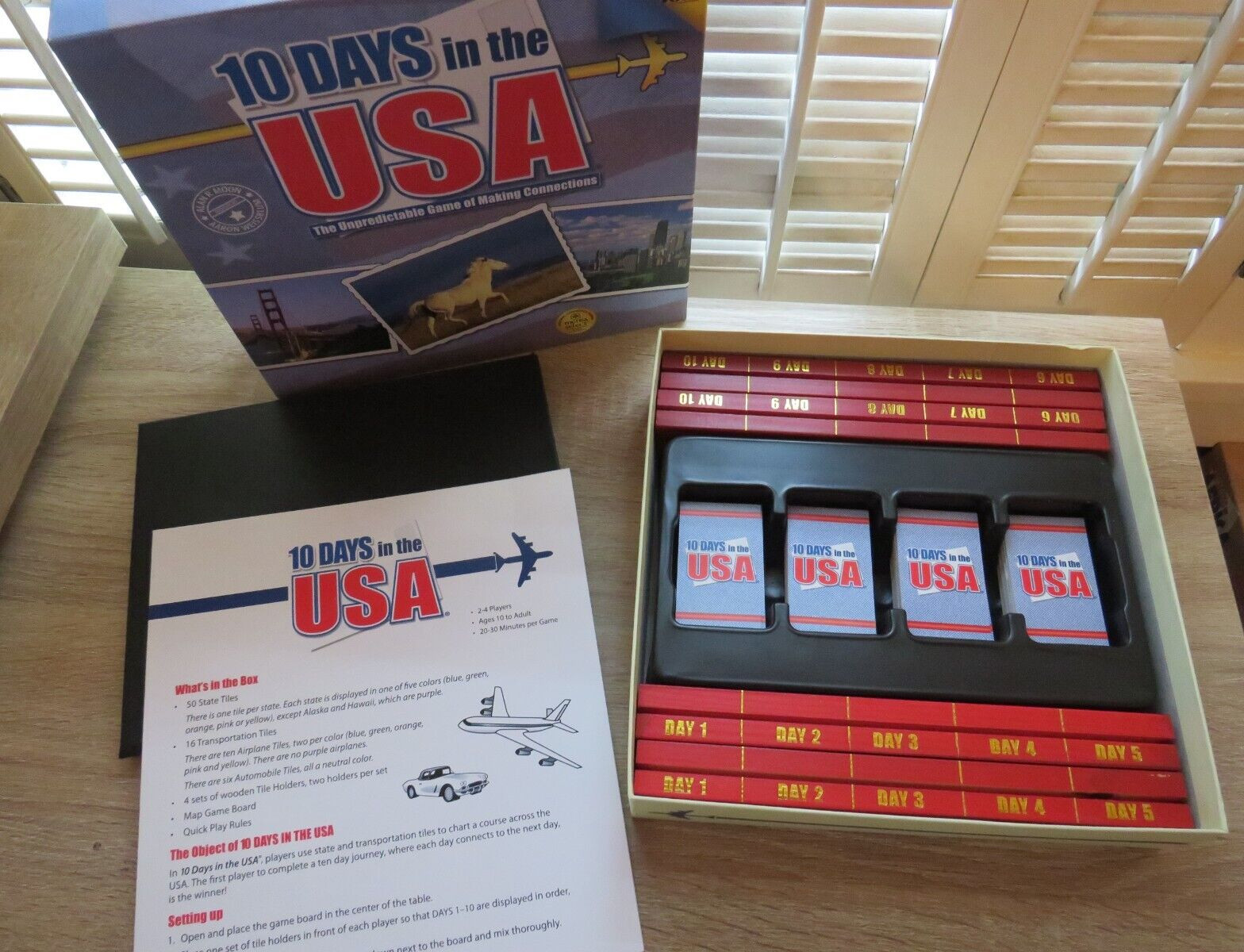 10 DAYS In The USA Board Game of Making Connections by OUT OF THE BOX ~ Complete