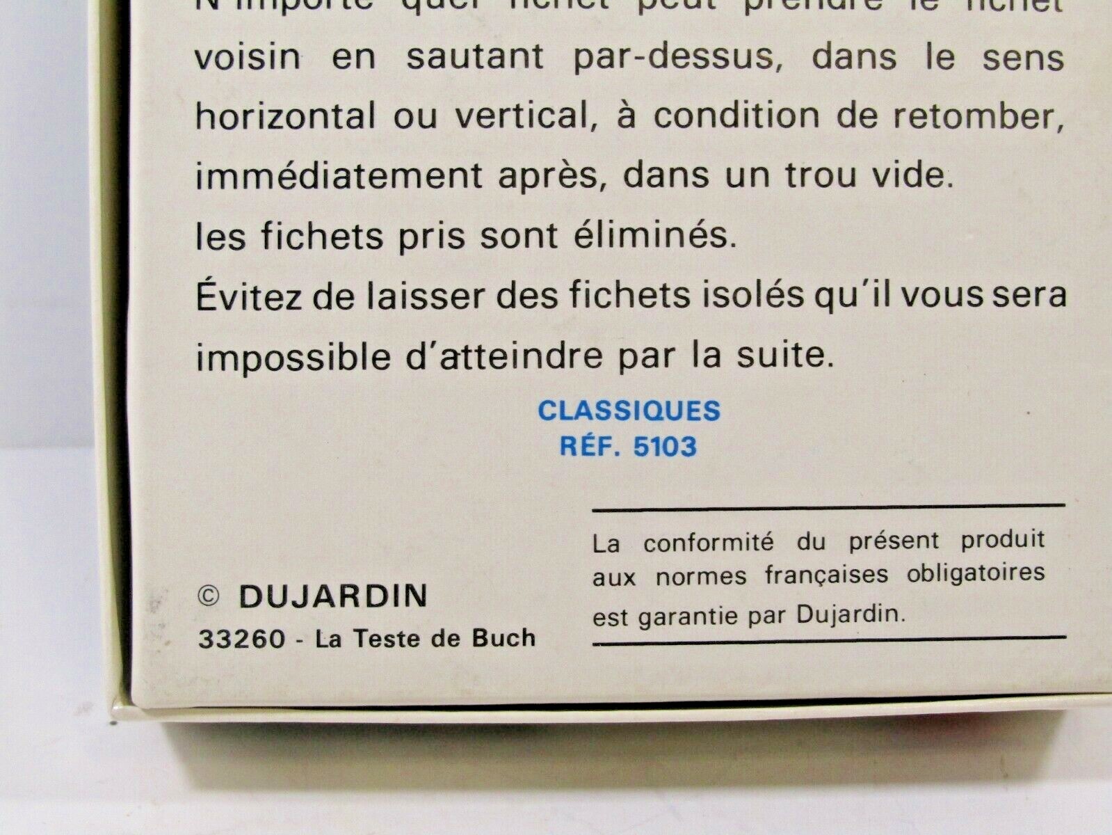Vintage French Version 1970s Dujardin Classiques Solitaire Mini Peg Game Rare