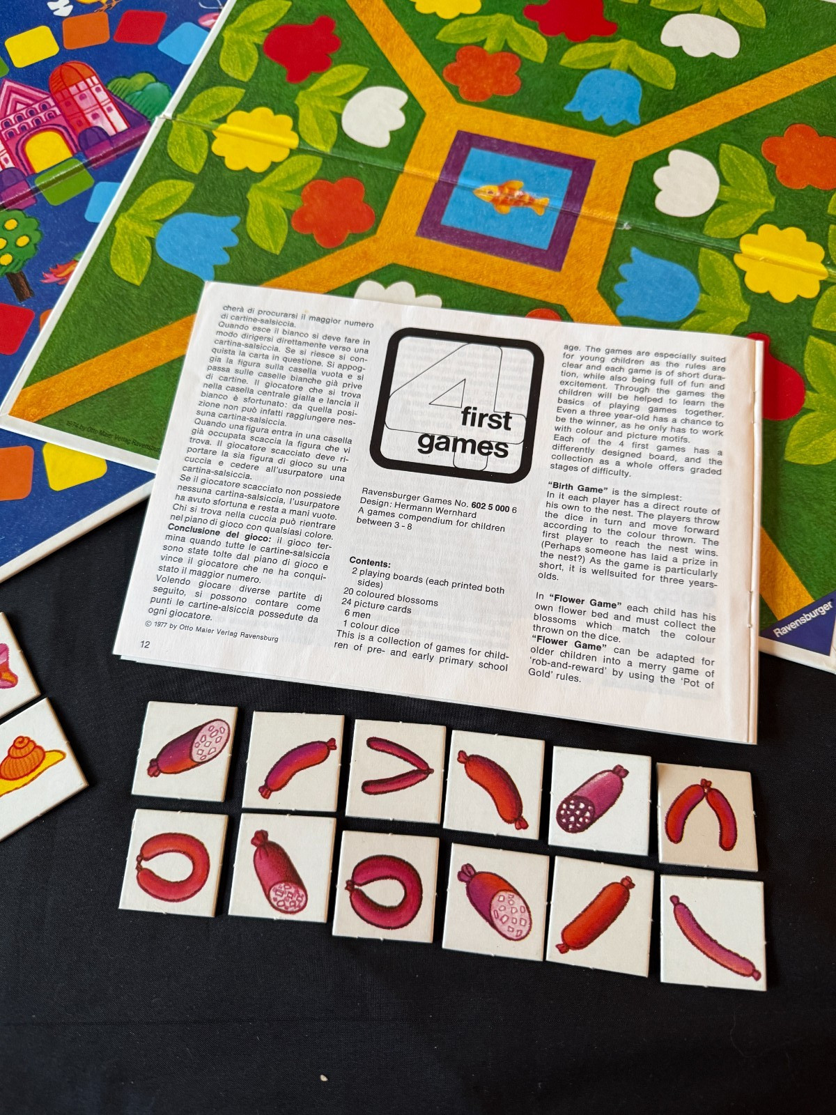 vtg 1974 Ravensburger 4 First Games COMPLETE board game Western Germany ages 3-8