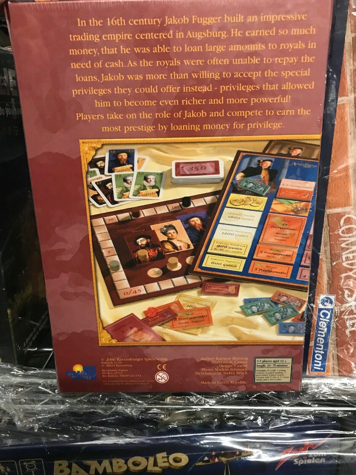 Rio Grande Games Boardgame Augsburg 1520 Karsten Hartwig factory Sealed New T6