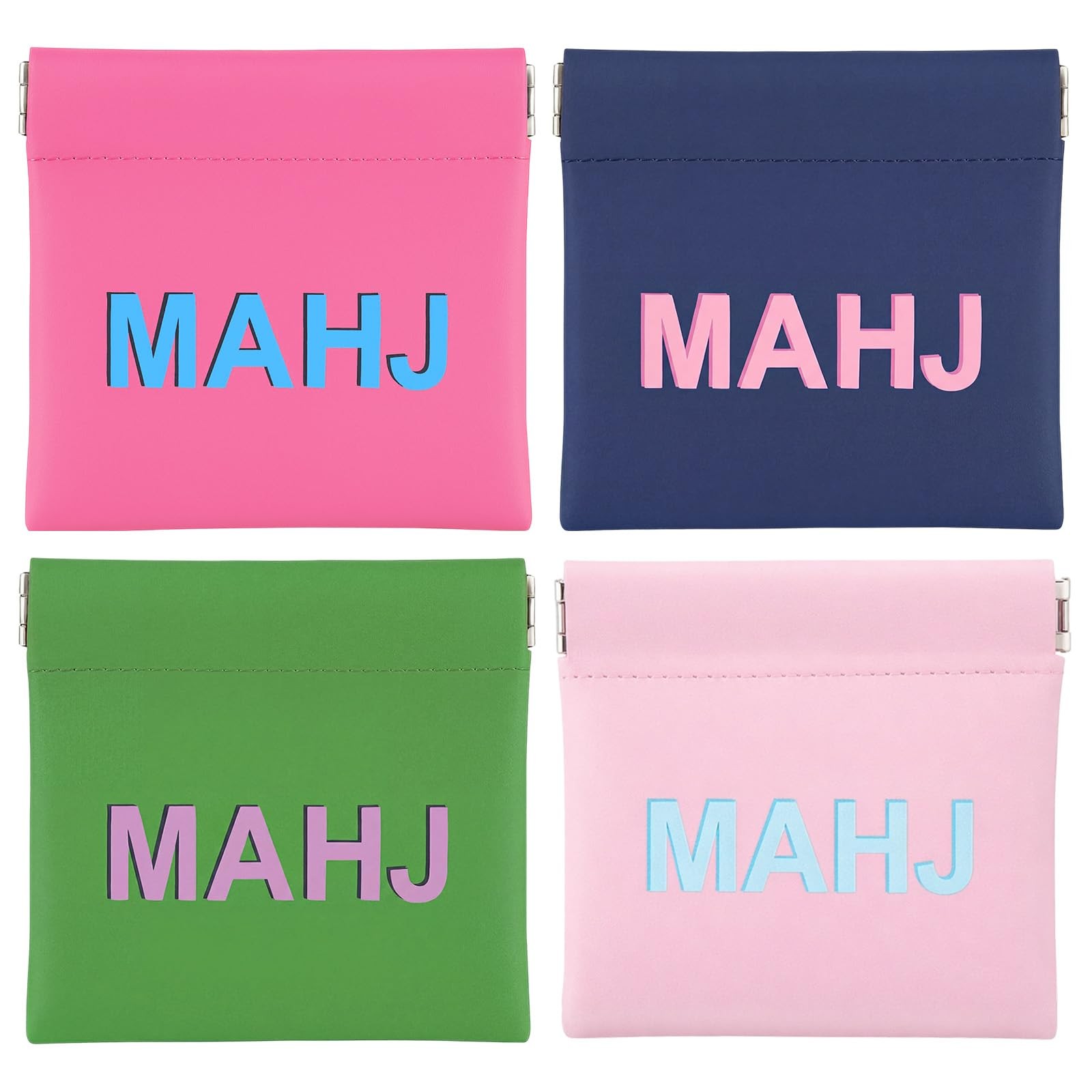 Mahjong Dice Bags 3.8 x 3.9 in PU Squeeze Mahjong Pouch Mini Dice Coin Tiles …