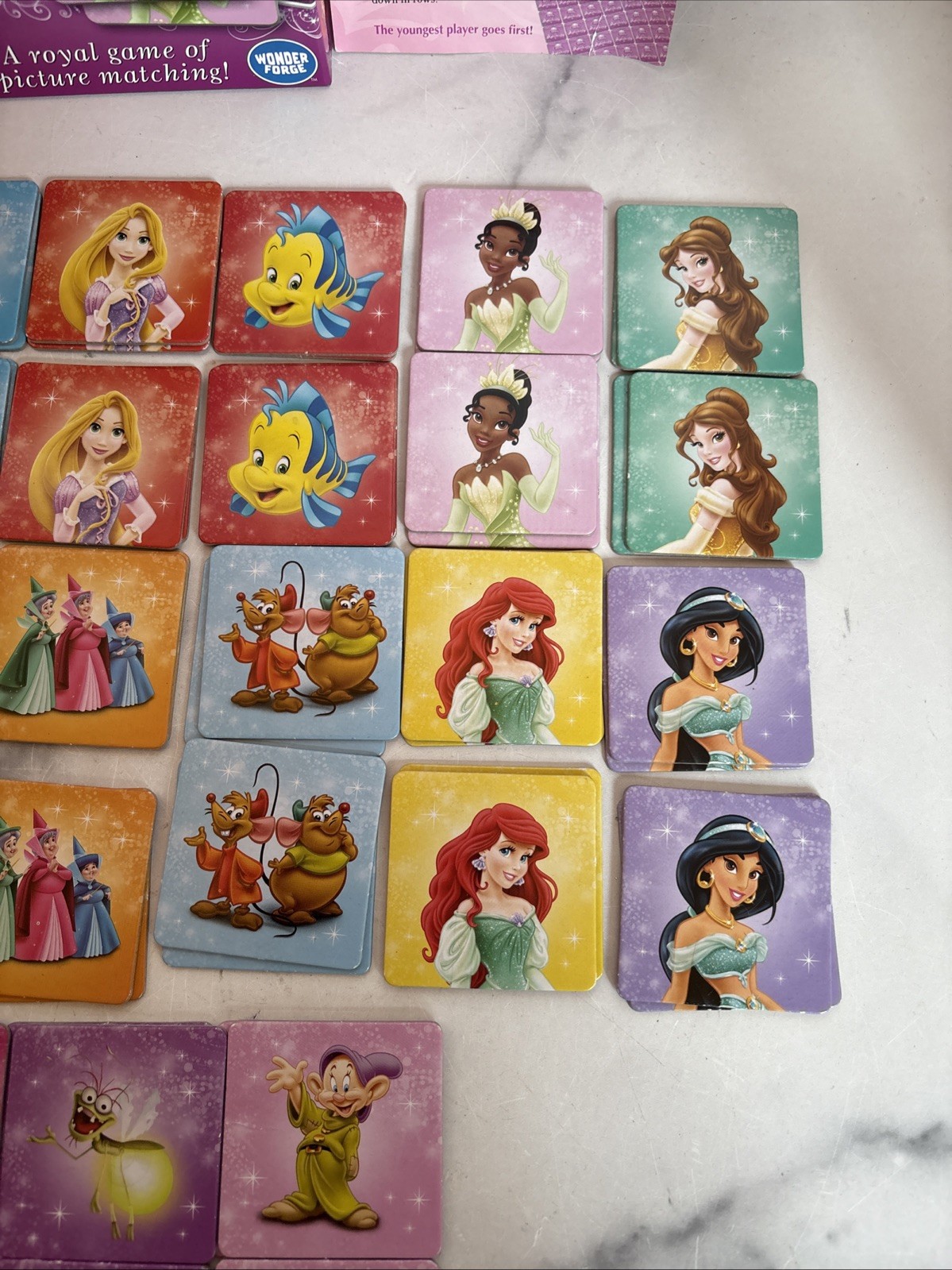 Disney Princess Matching Game Picture Tiles Memory Wonder Forge 100% Complete