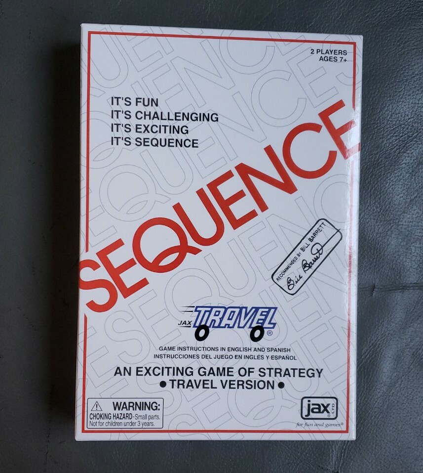 Sequence Board Game Travel Size JAX LTD 2 Players Card Game Adults Kids FREESHIP