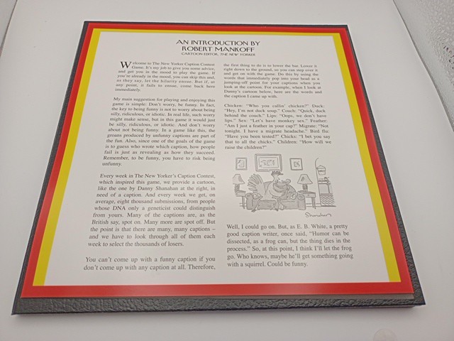 The New Yorker Cartoon Caption Game Teen To Adult 3-6 Players 2006 USA Flaw