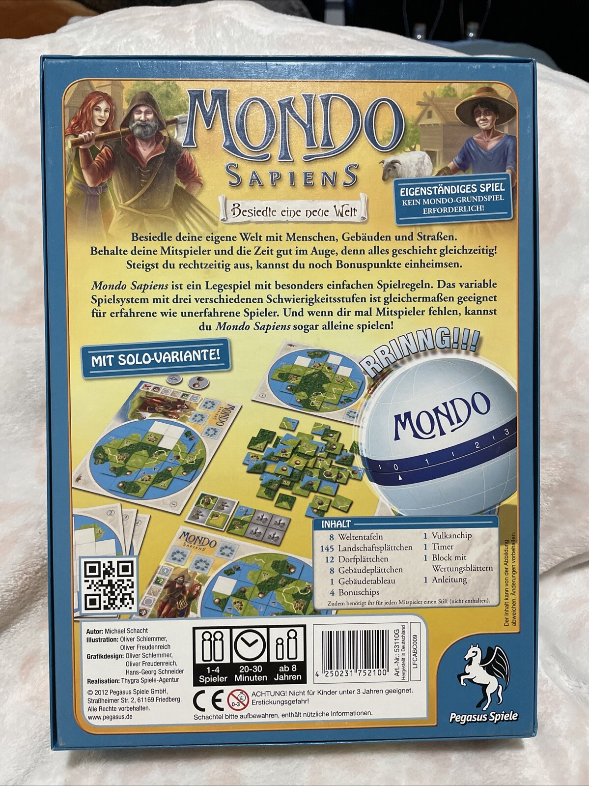 Pegasus Spiele Boardgame Mondo Sapiens (German Language Ed) Box SW NEAR MINT