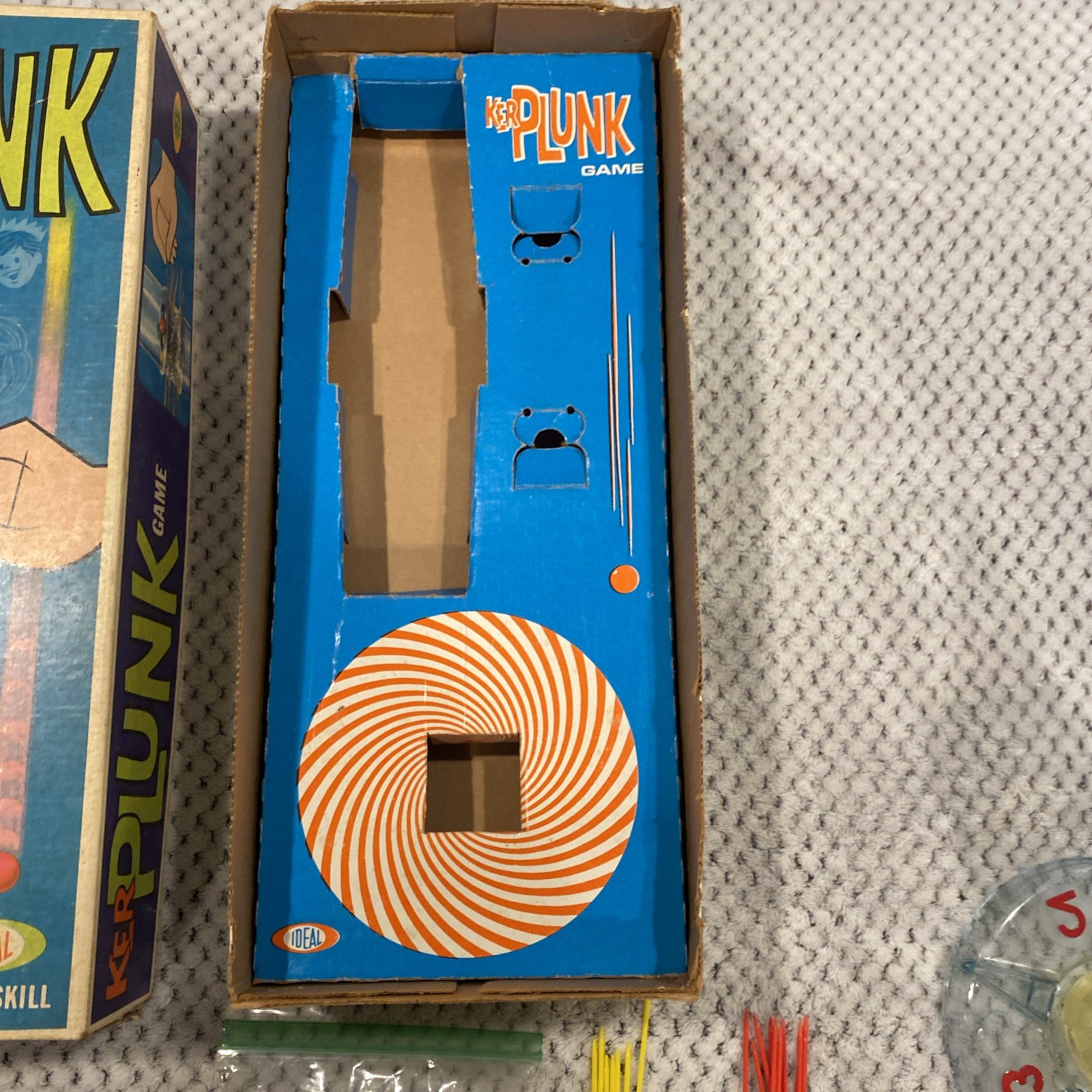 Vintage 1967 Kerplunk Family Game Ideal Toy Corp Made In USA Retro Box