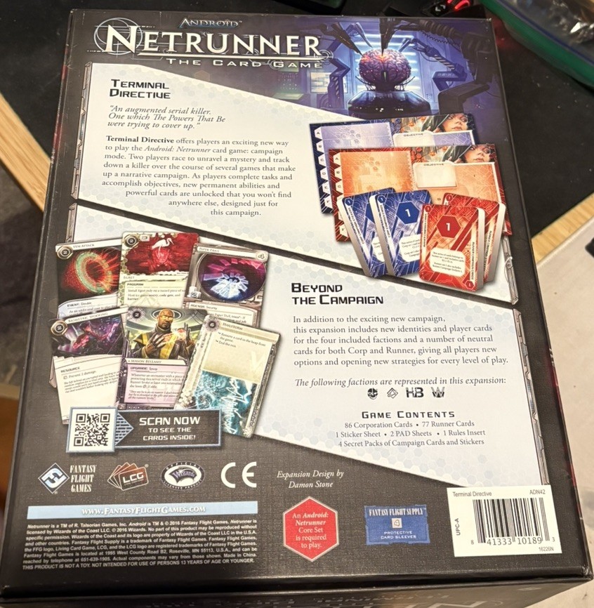 Netrunner the Card Game Terminal Directive Campaign Expansion