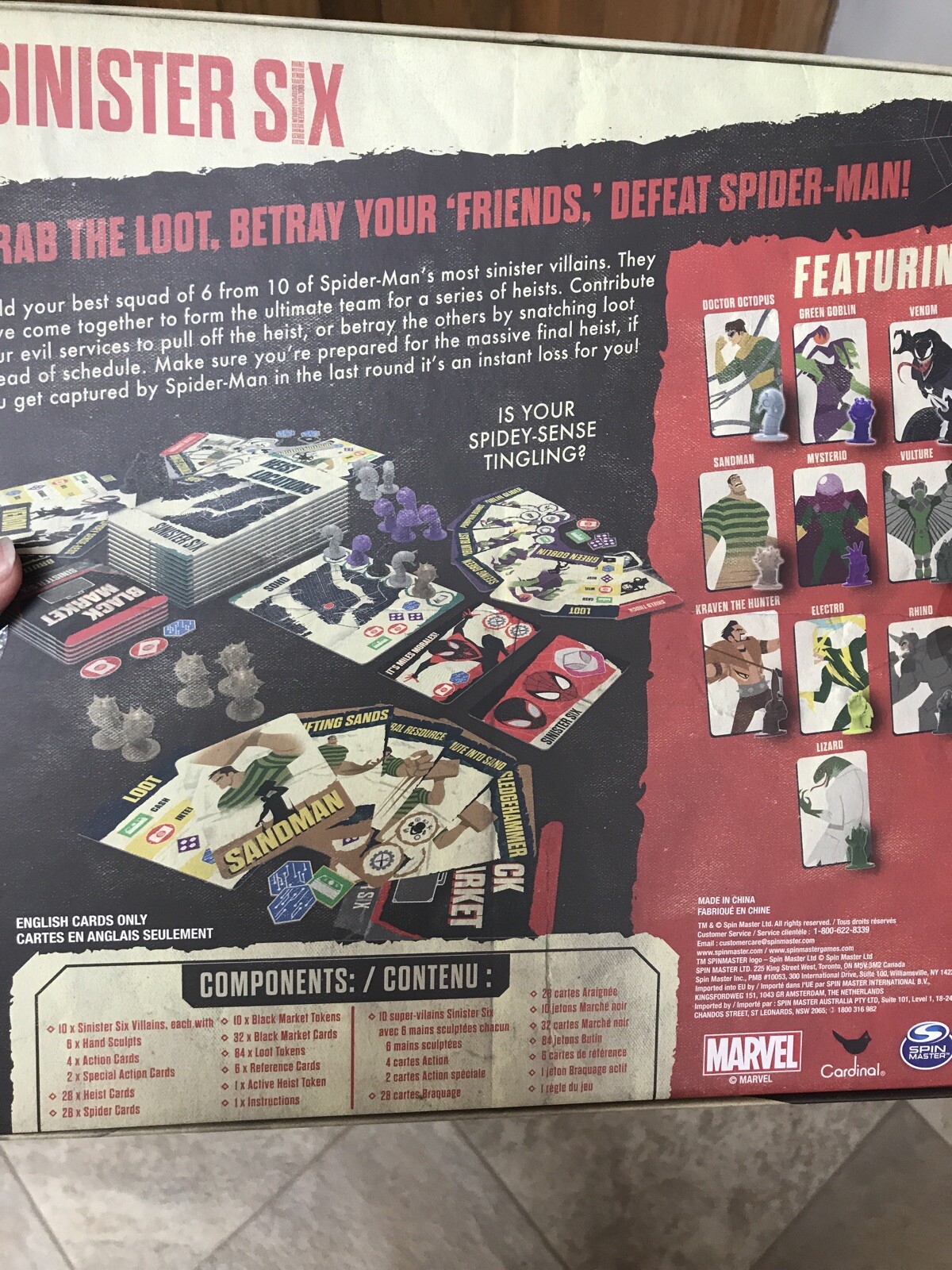 Marvel Sinister Six, Spider-Man Villains Heist Card Game for Teens and Adult New