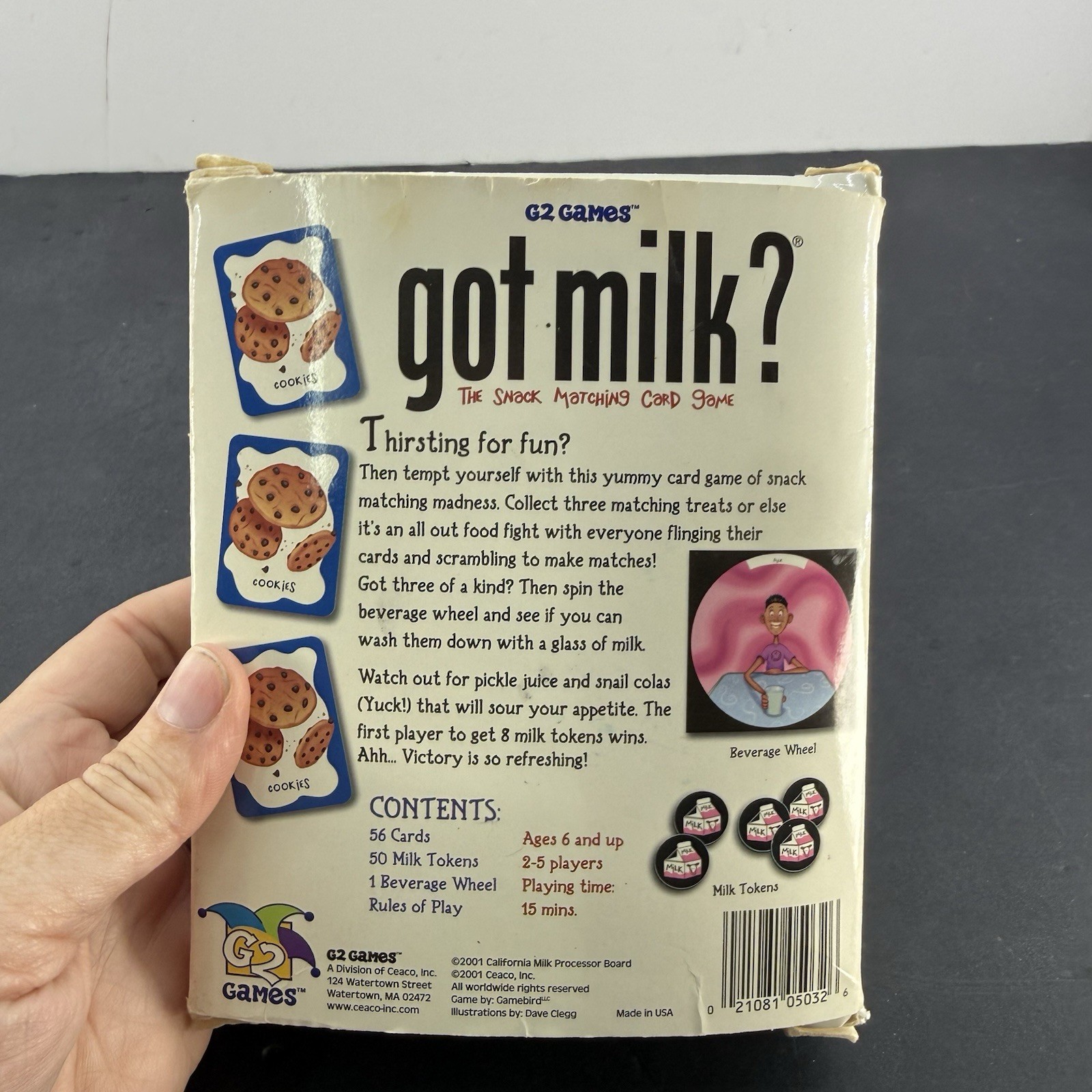 Got Milk? Snack Matching Card Game G2 Games 2001 Complete Milk Processor Board