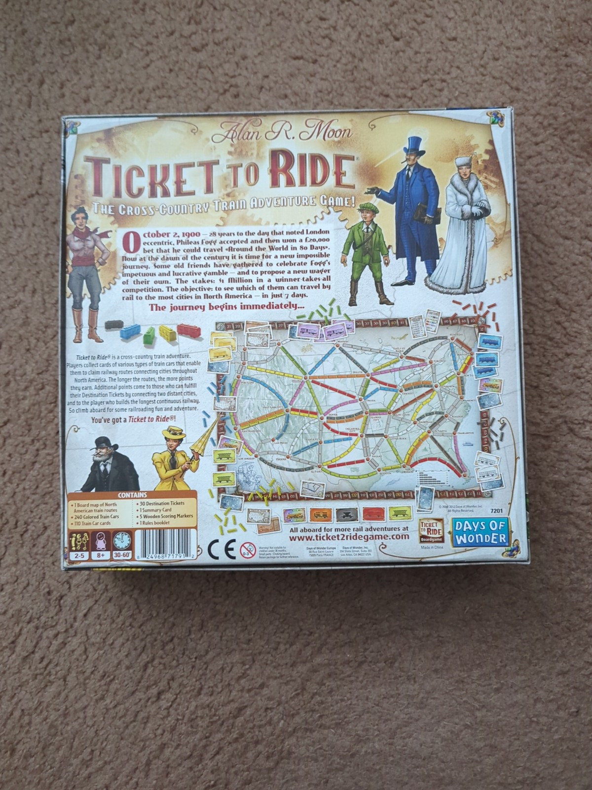 Days of Wonder Ticket To Ride by Alan R. Moon Train Adventure Board Game 2012