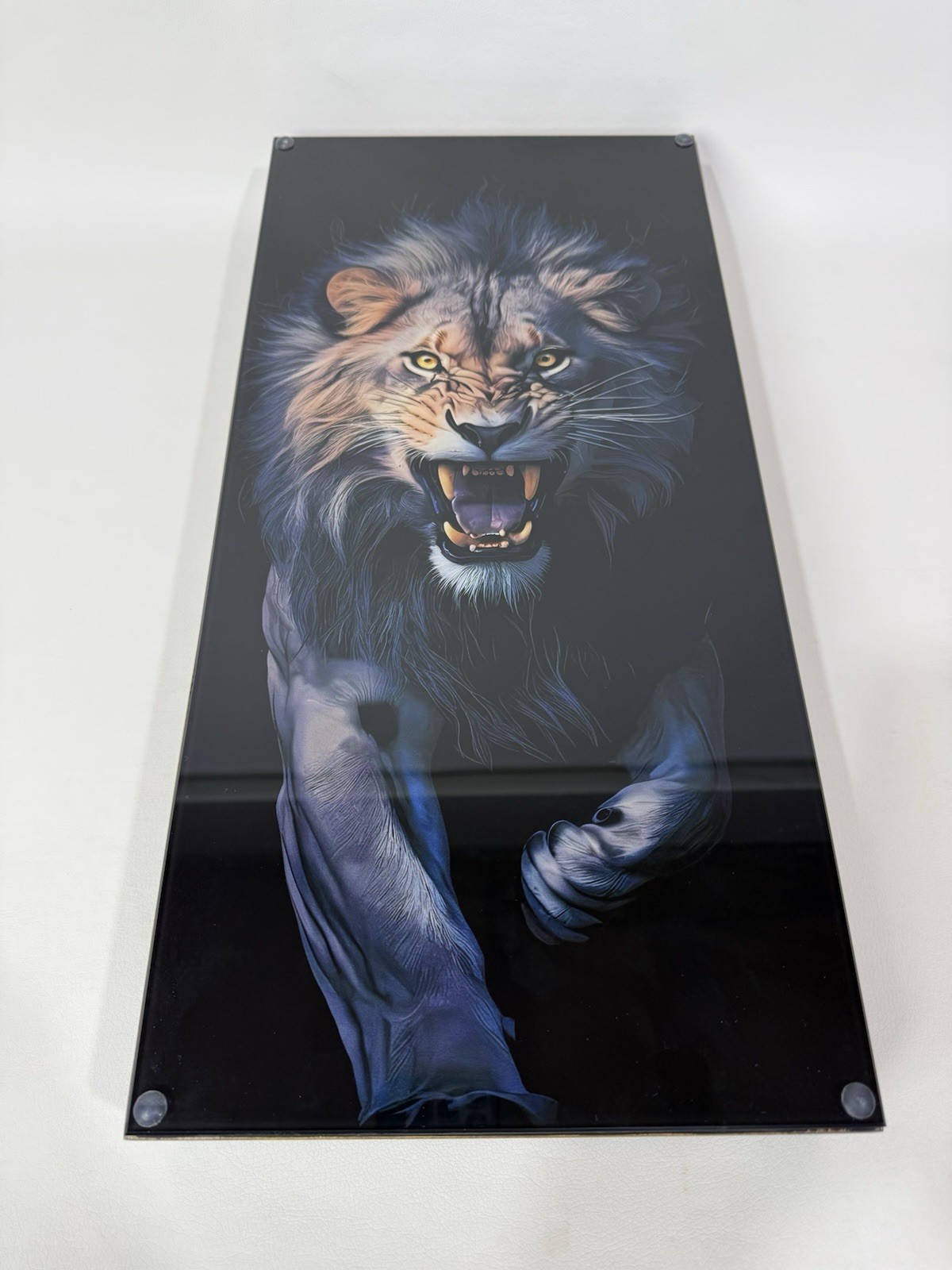 Lion Backgammon Set with Tempered Glass – Handmade Wooden Royal Board Game