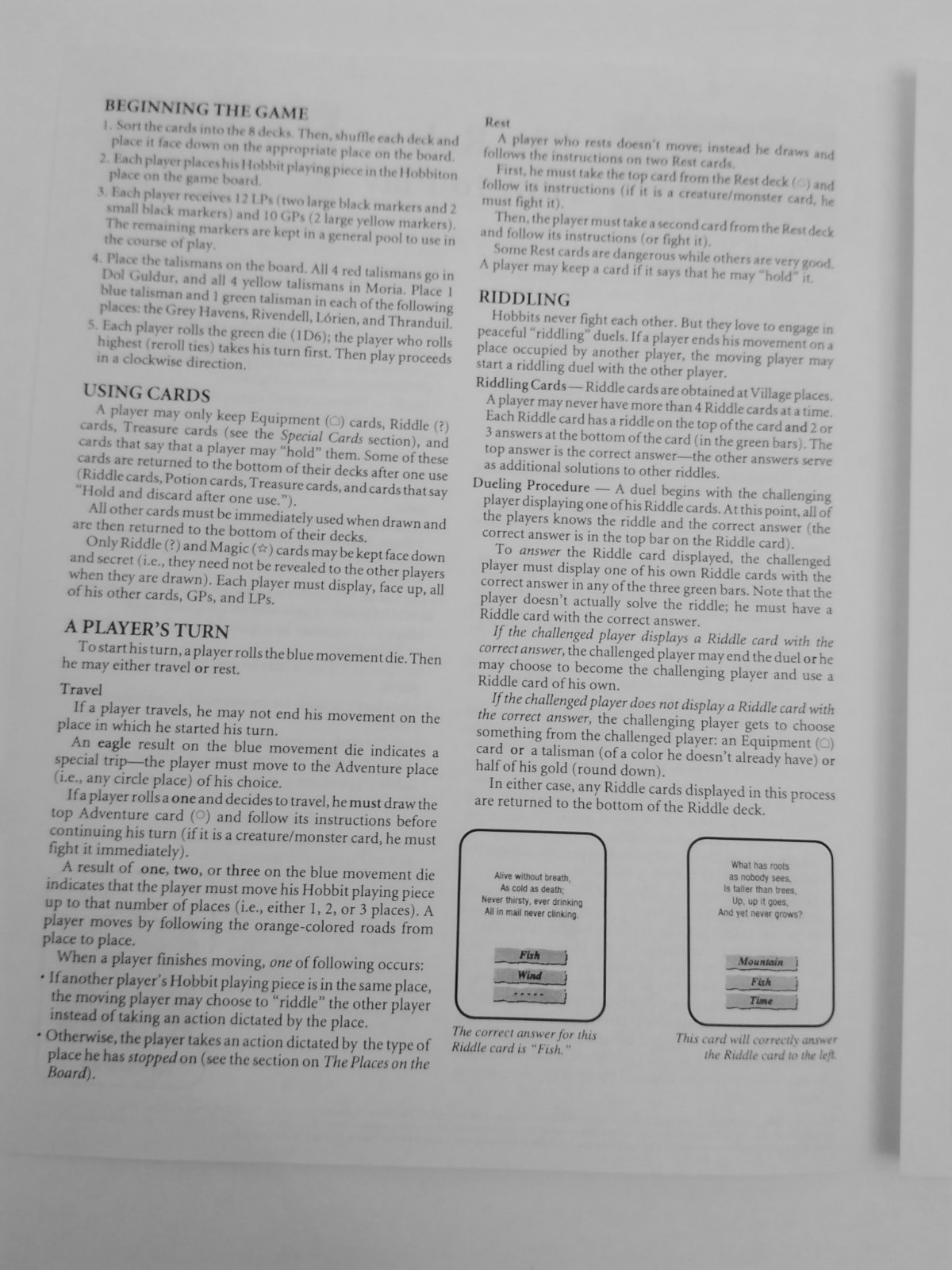 The Hobbit Adventure Boardgame I.C.E 1994 Complete