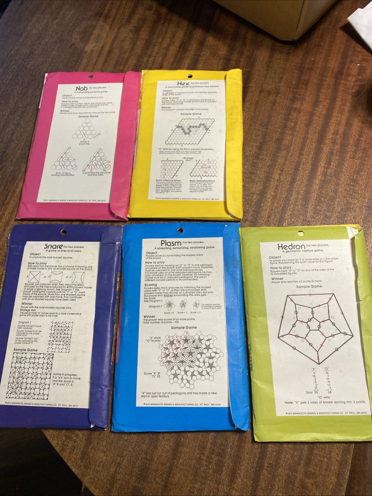 VINTAGE 1974 3M Paper Games for Travel & Leisure – LOT OF 5