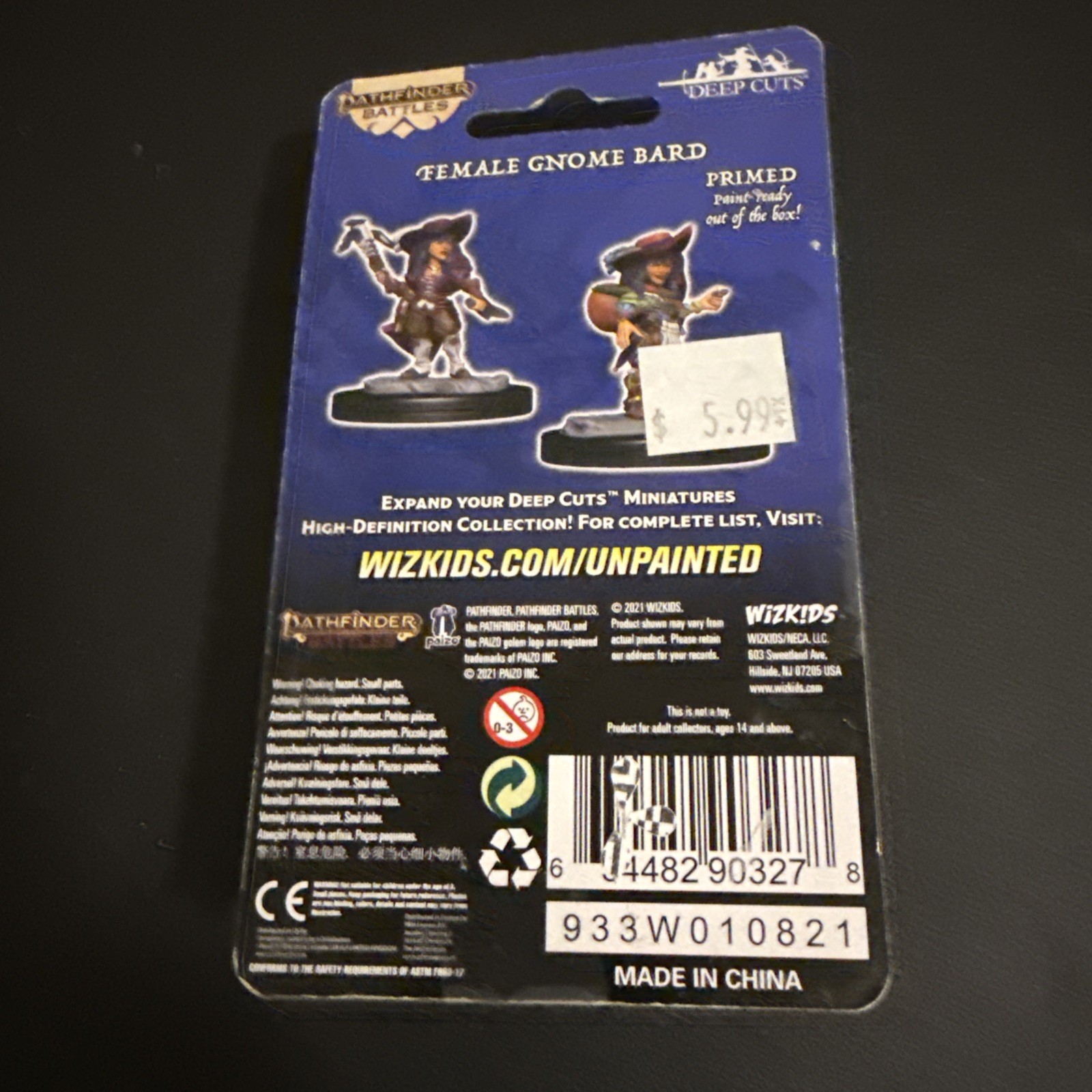 PATHFINDER BATTLES DEEP CUTS MINIATURES FEMALE GNOME BARD EXP BOARD GAME