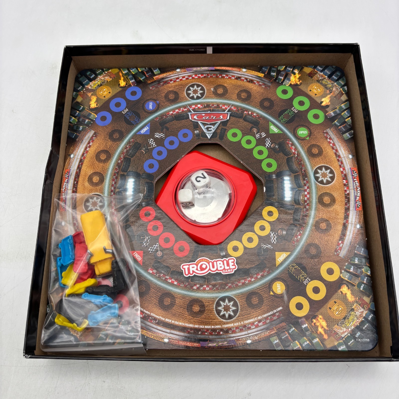 Disney Pixar Cars 3 Trouble Game COMPLETE Hasbro Gaming 2016 Pop O Matic Race