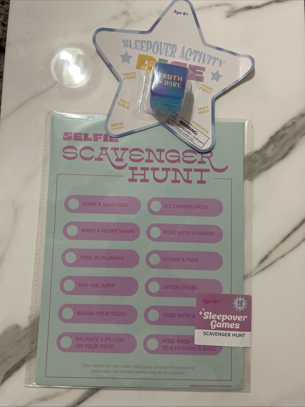 Target Bullseye Playground (2) Sleepover Games, Scavenger Hunt & Activity Dice