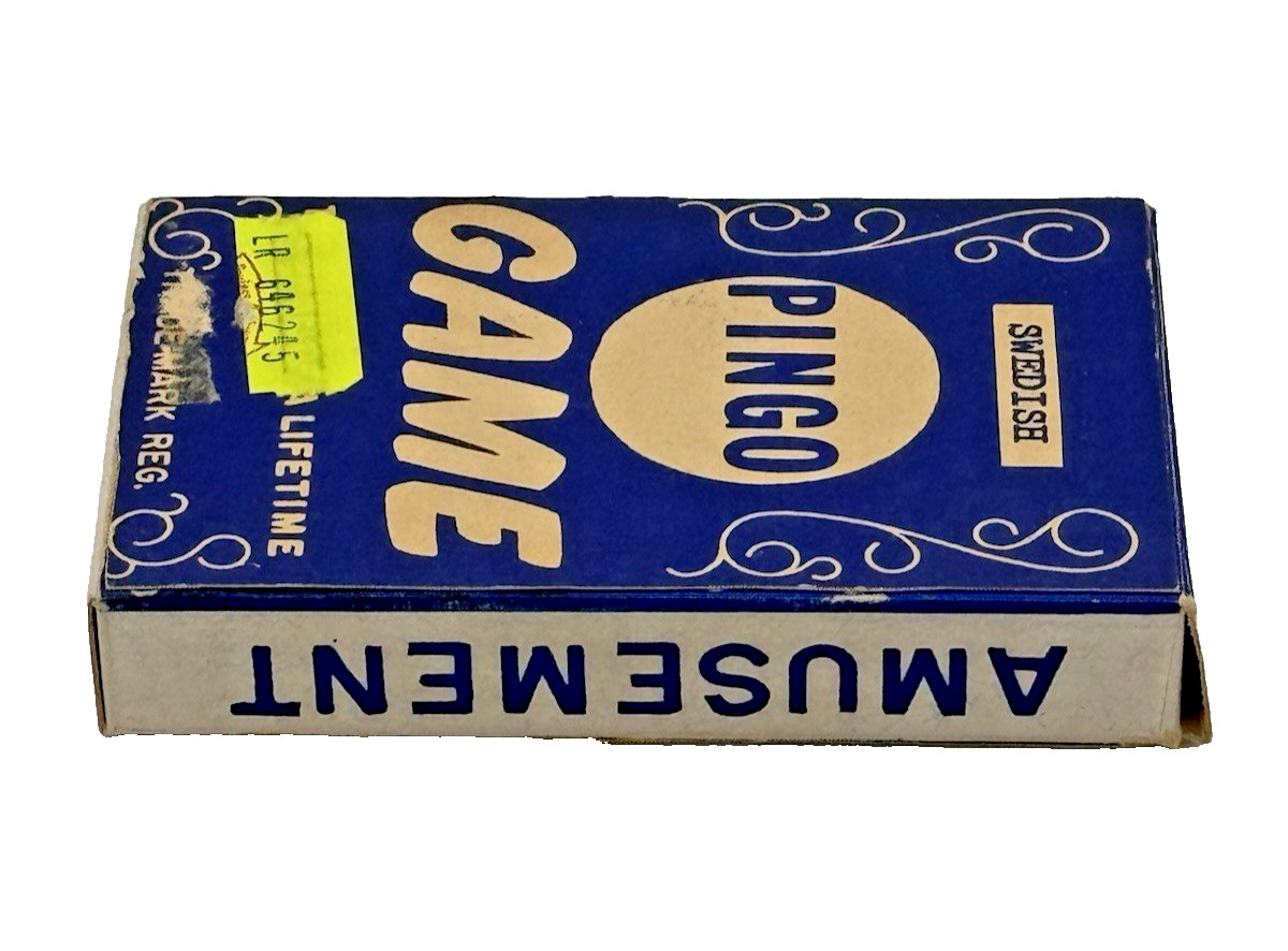 1969 Swedish Pingo Game Complete Dice Chips Cards Nelson Sales “Lifetime” Game