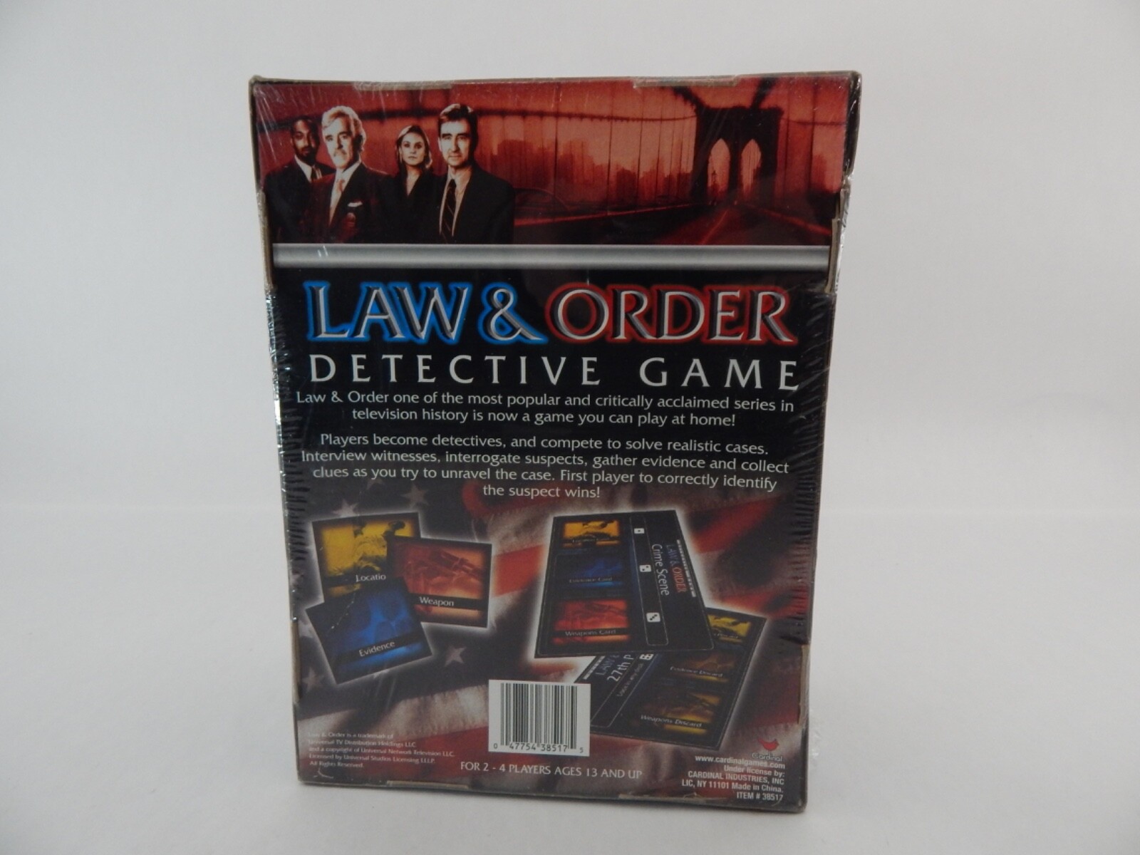 Law & Order Detective Board Game – Cardinal Games 2-4 Players Sealed New In Box