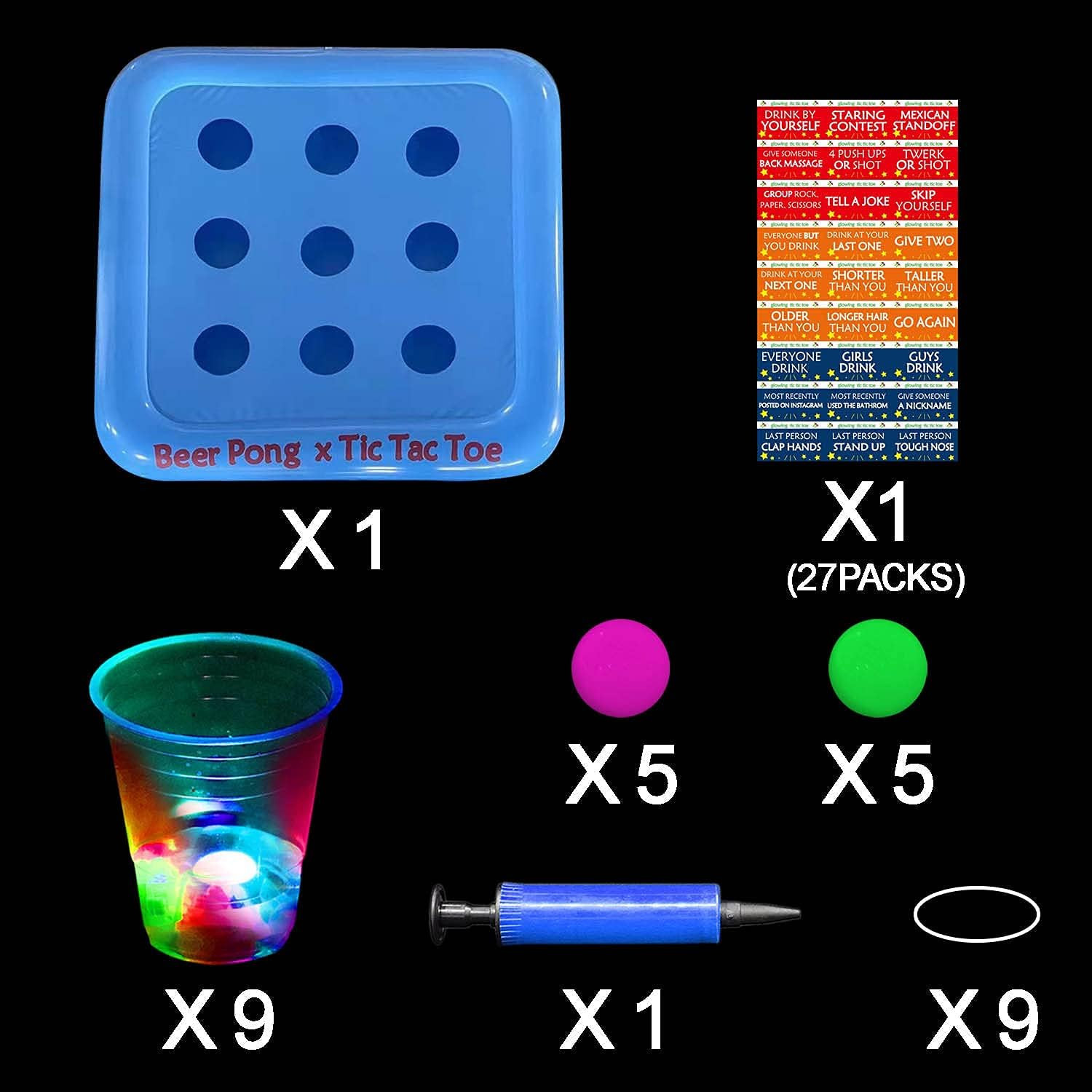23 X 23 Inch Glowing Pool Party Rack Tic Tac Toe Floating Rafts, Swimming Pool P