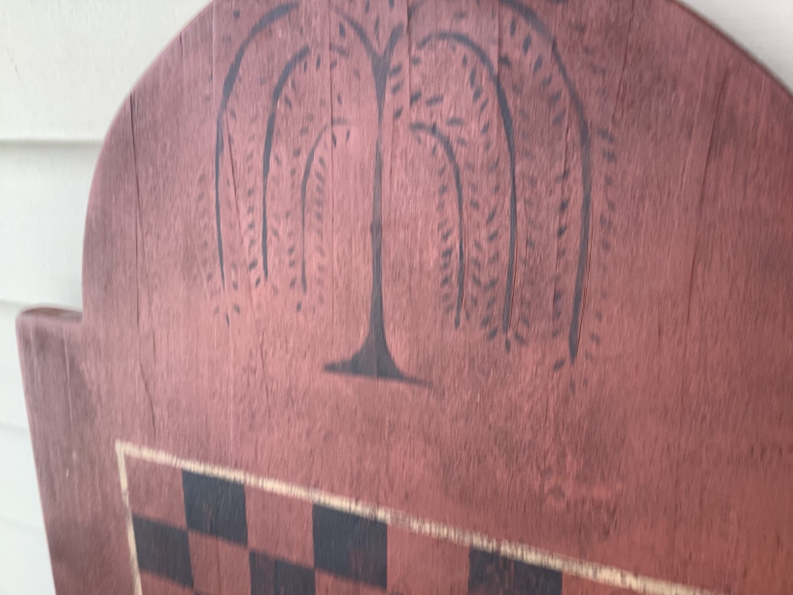 Vintage Primitive Style FolkArt Red Checker Board Wall Mount 16 3/4 x 23 1/4