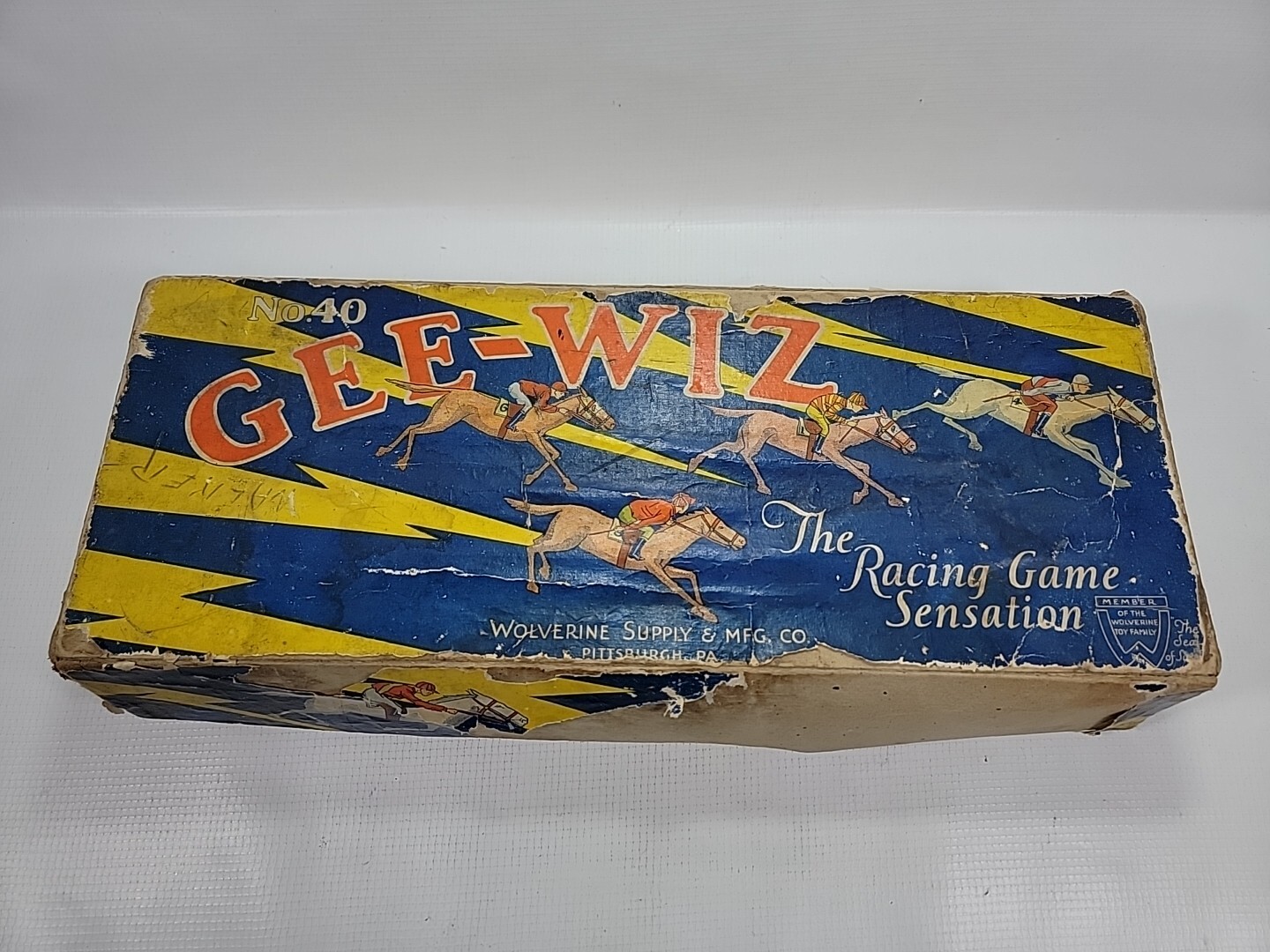 Vintage Gee-Wiz No.40 – Racing Game Tin Litho Simulator Wolverine Horse