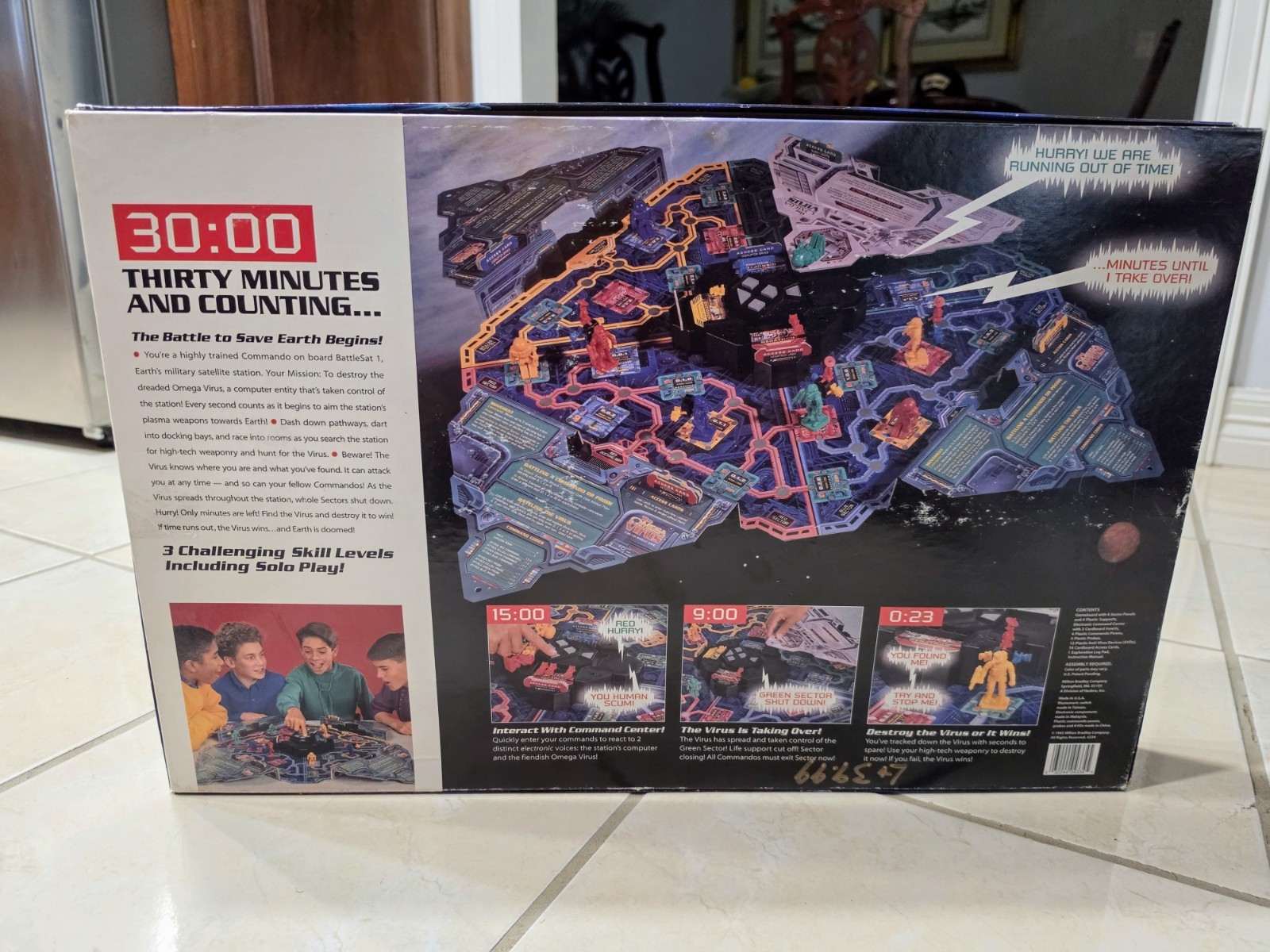 NEW 1992 MB The Omega Virus Talking Electronic Board Game OPEN BOX UNTESTED