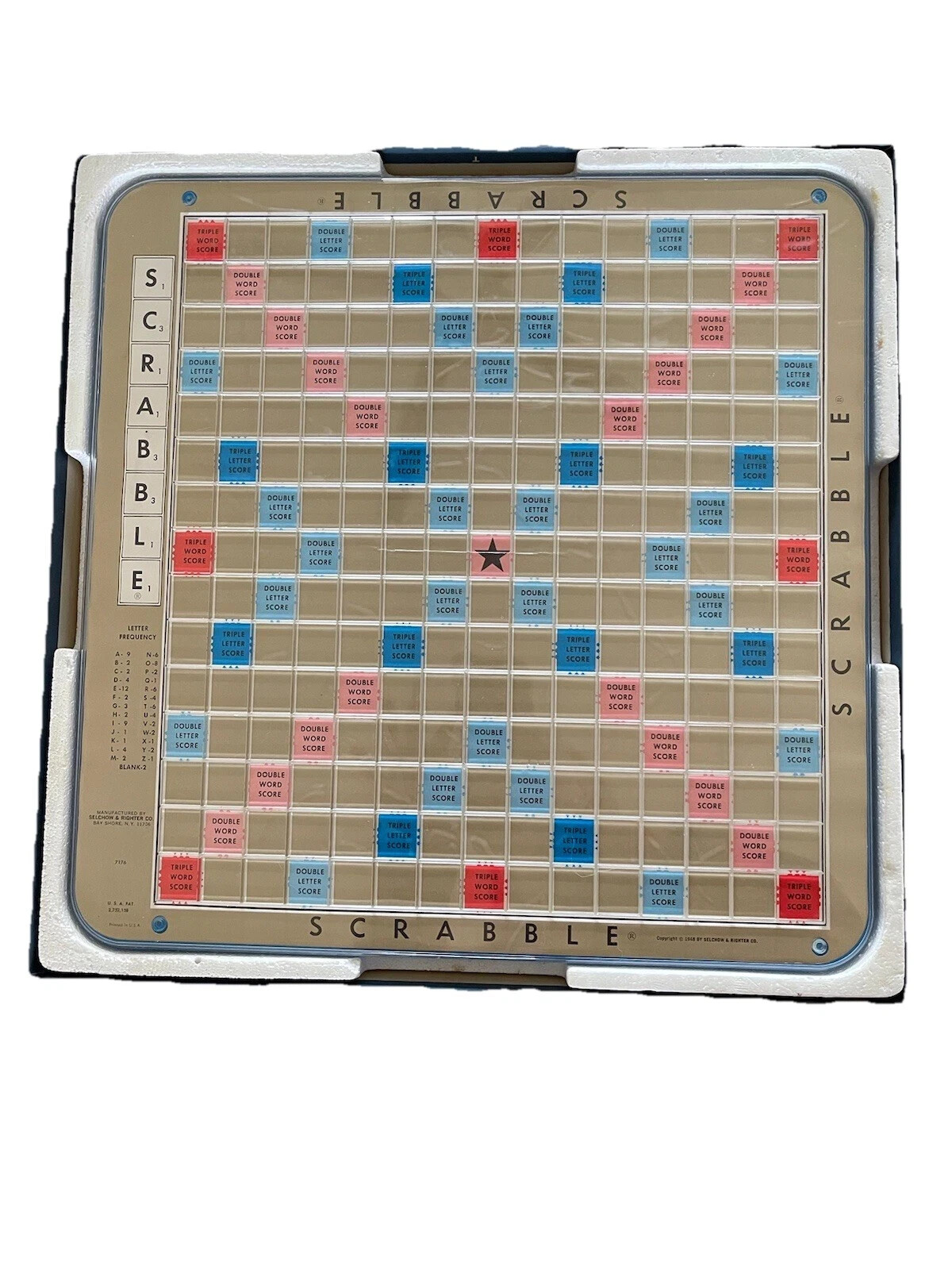 Vintage Scrabble Deluxe Edition Turntable Board Selchow Righter