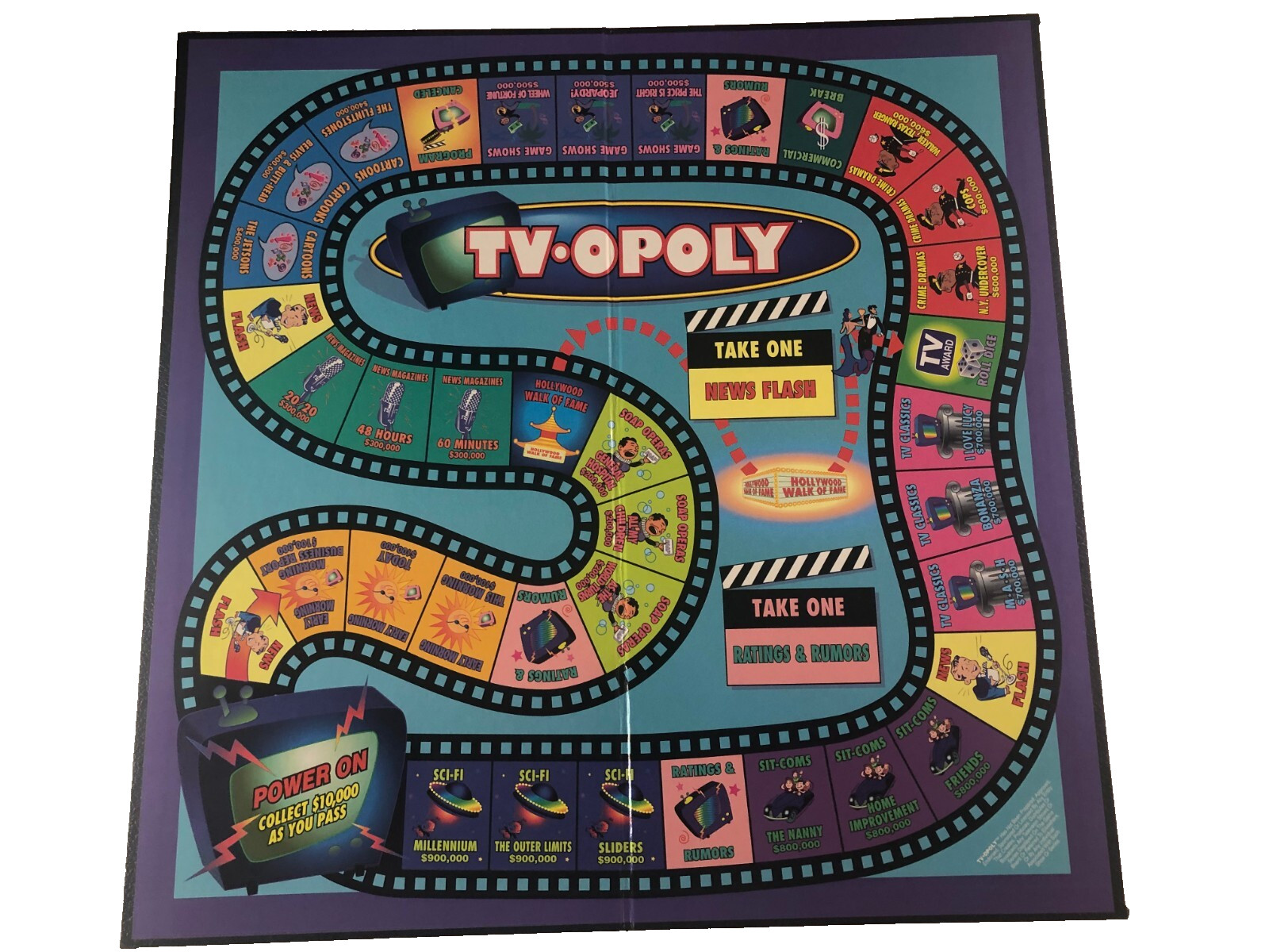 1997 TV Guide TV-OPOLY the Media Mogul Board Game for Everyone