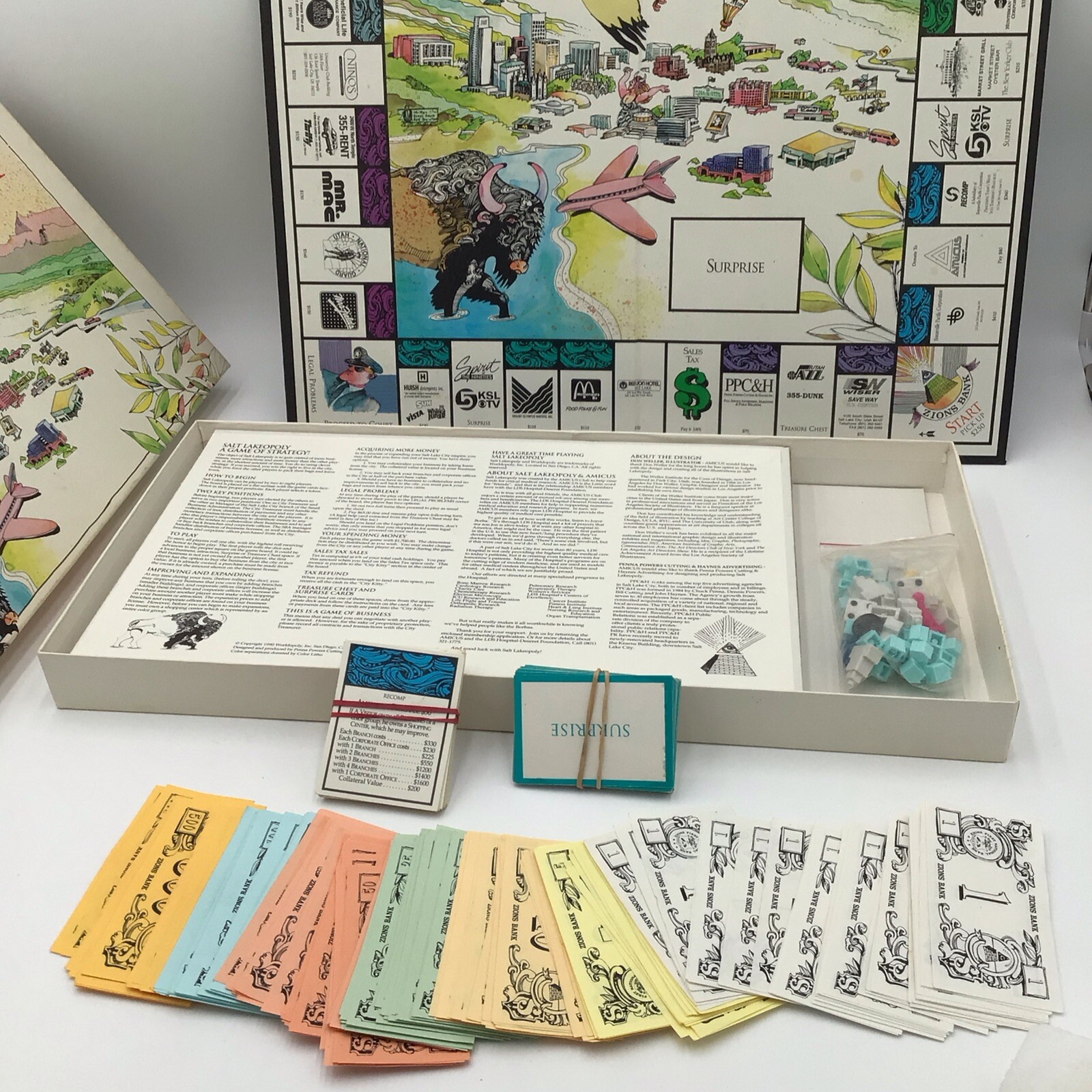 Salt Lakeopoly Monopoly-Style Board Game- 100% Complete